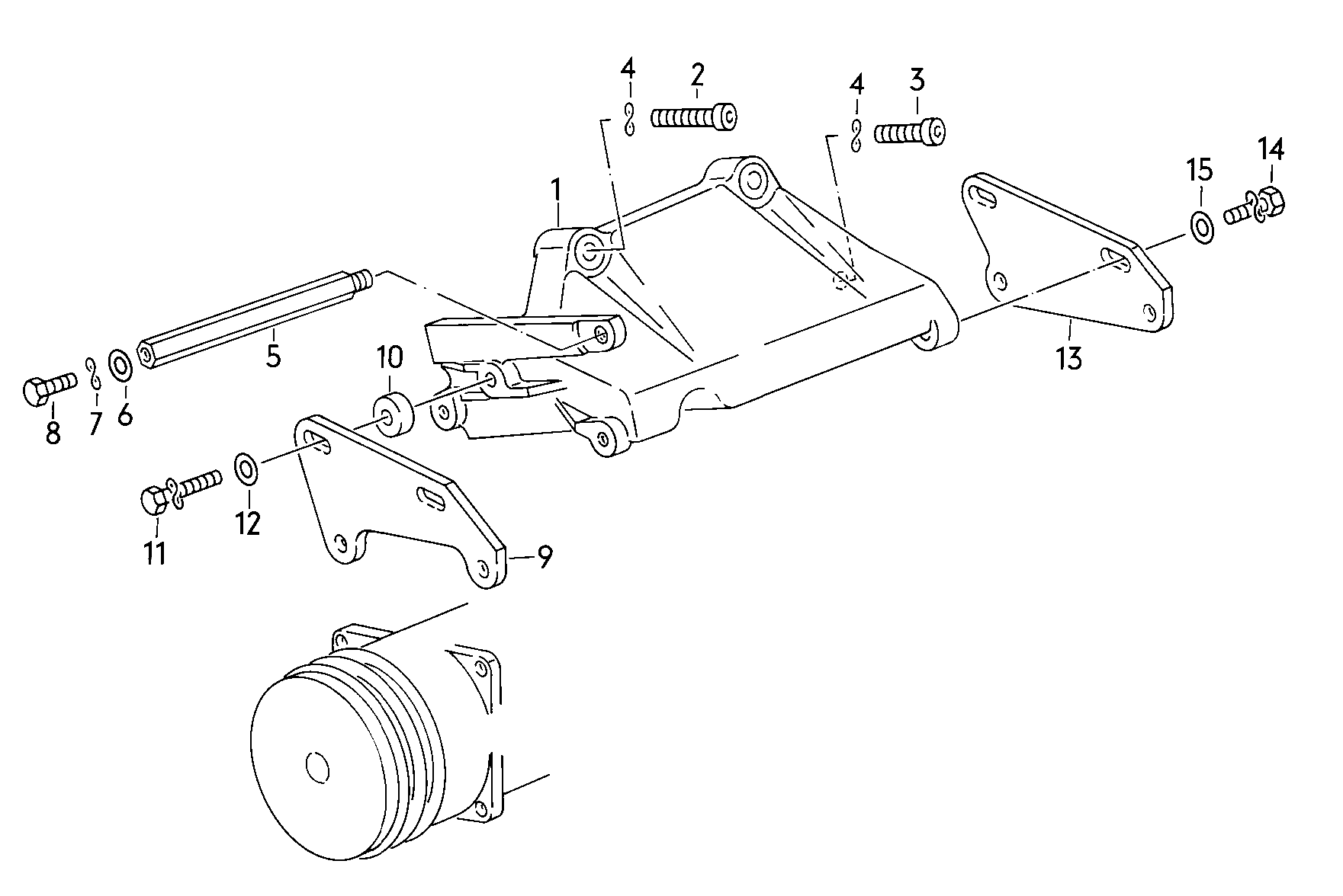 Attachment parts for A/C<br>compressor  - LT, LT 4x4 - lt