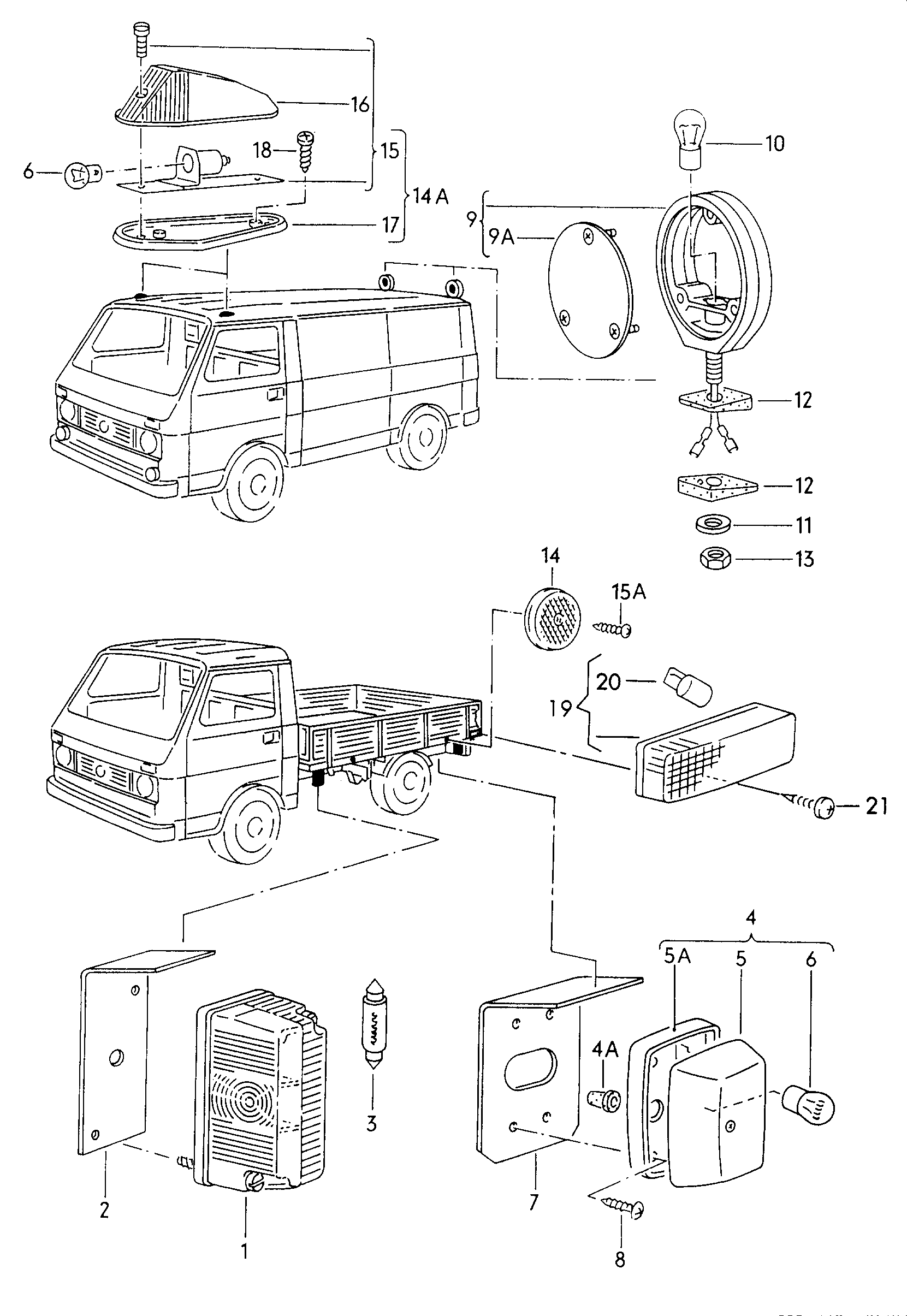 Габаритный фонарьУказатели поворота на крышеБоковой габаритный огонь  - LT, LT 4x4 - lt