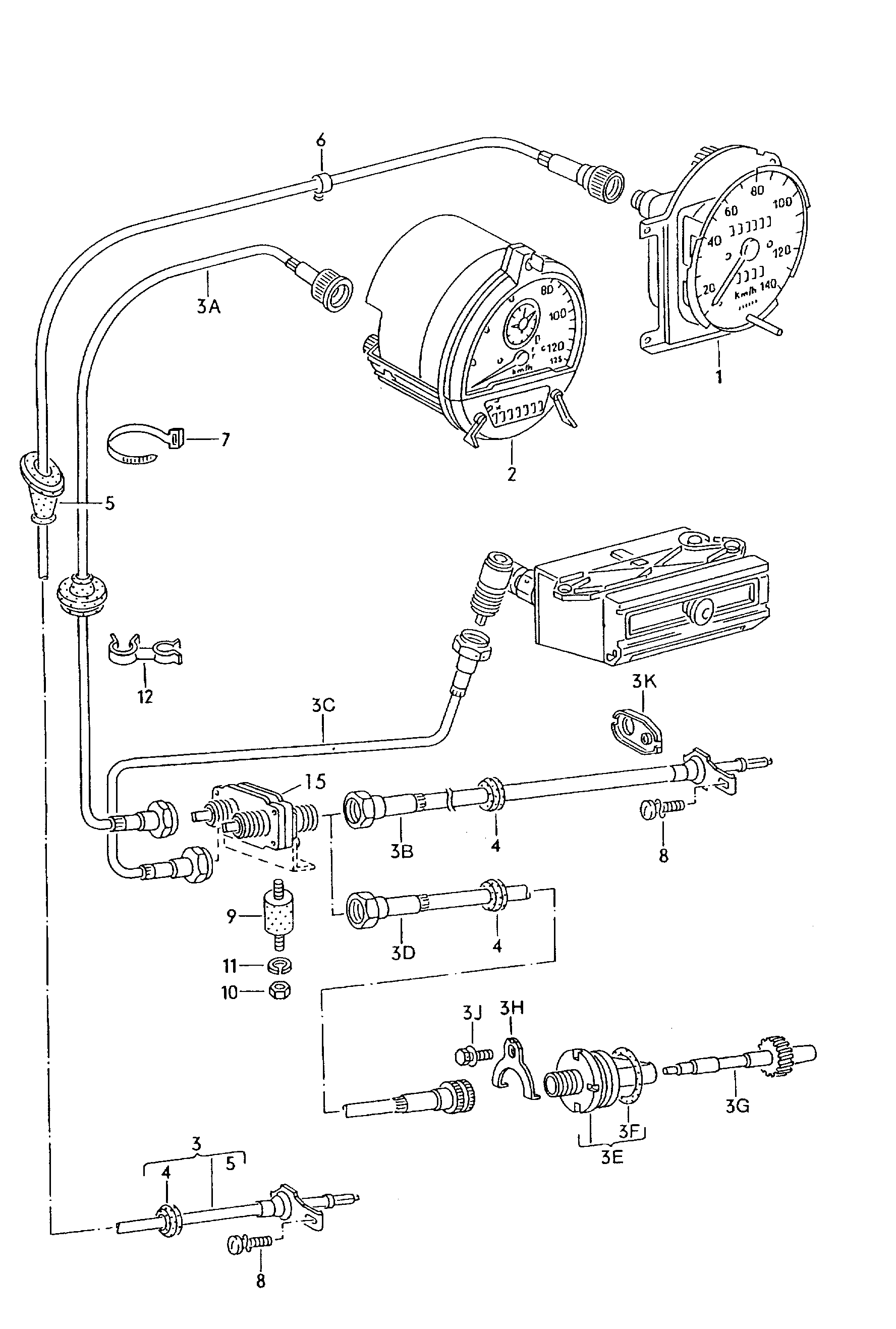 speedometer(screw connection)tachograph(push-on connection)  - LT, LT 4x4 - lt