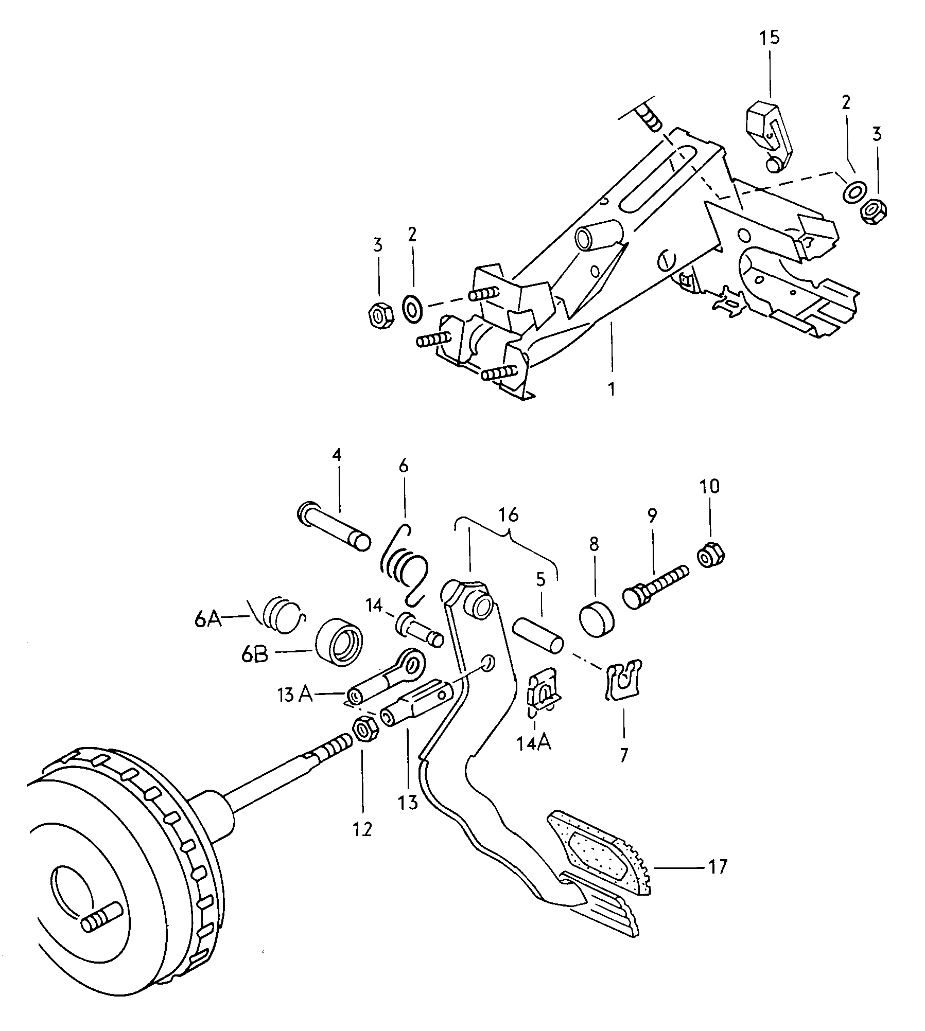 brake pedalbracket for pedal cluster  - Scirocco - sci