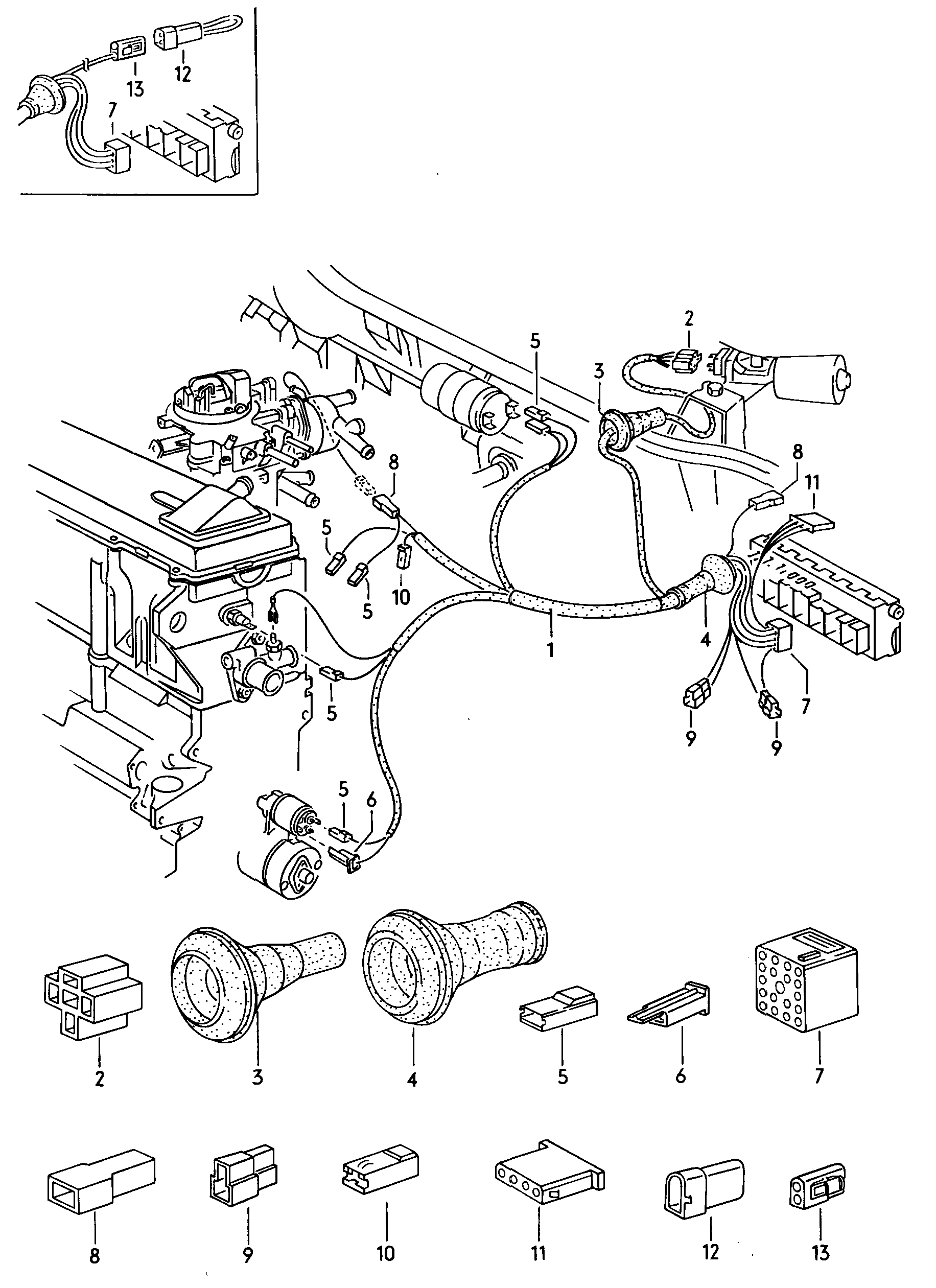 wiring harness: front right<br> F             >> 53-E-041 968  - Scirocco - sci