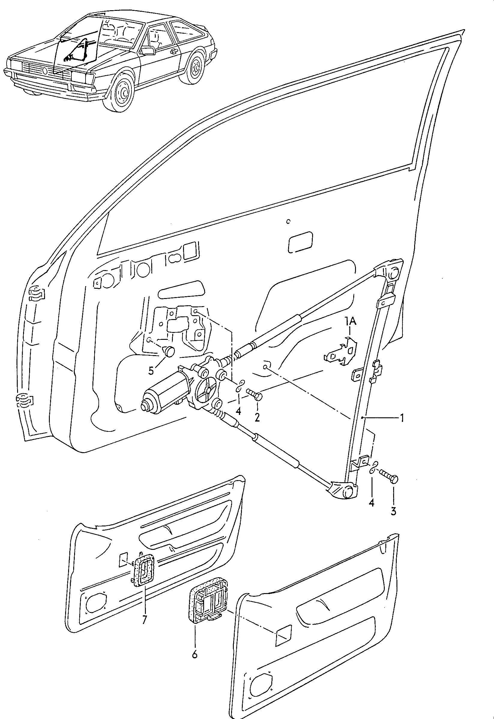 window regulator electrically<br>operatedSwitch mounting  - Scirocco - sci