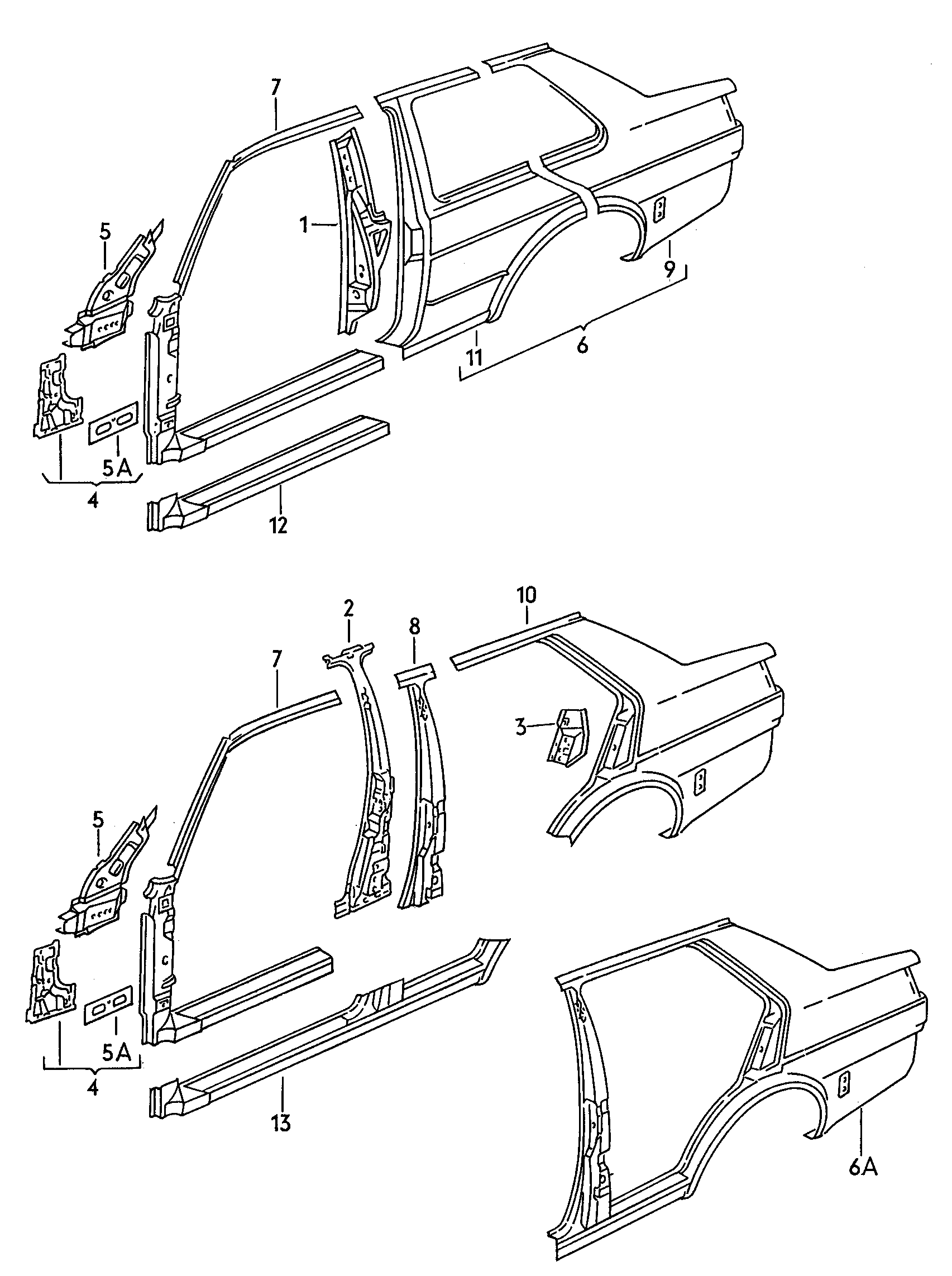 Sectional parts for the<br>side section  - Jetta - je