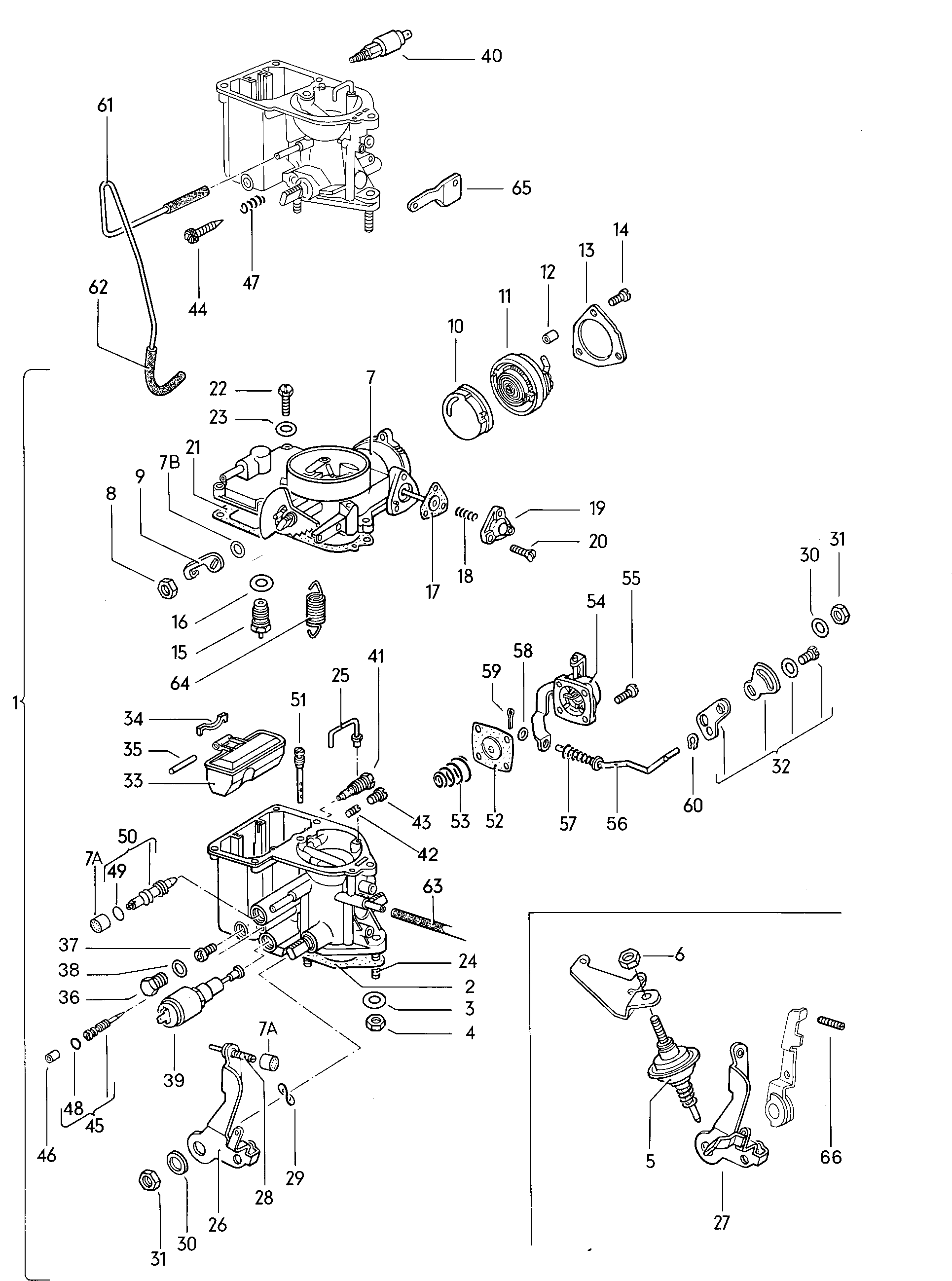 Karburatör yekpare parçaları  - Typ 2/syncro - t2