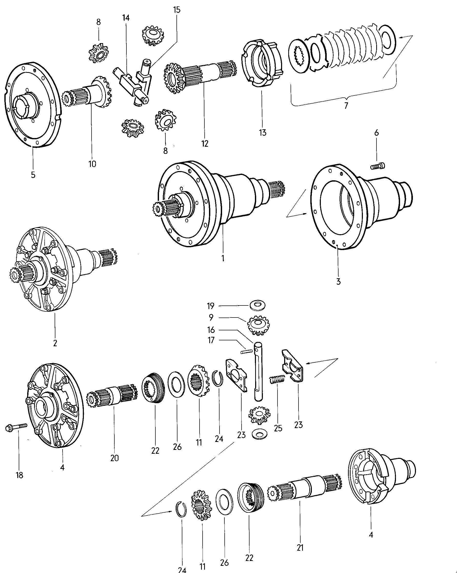 Sperrdifferential<br> F 218  000 001>> 212 2300 000  - Typ 2/syncro - t2