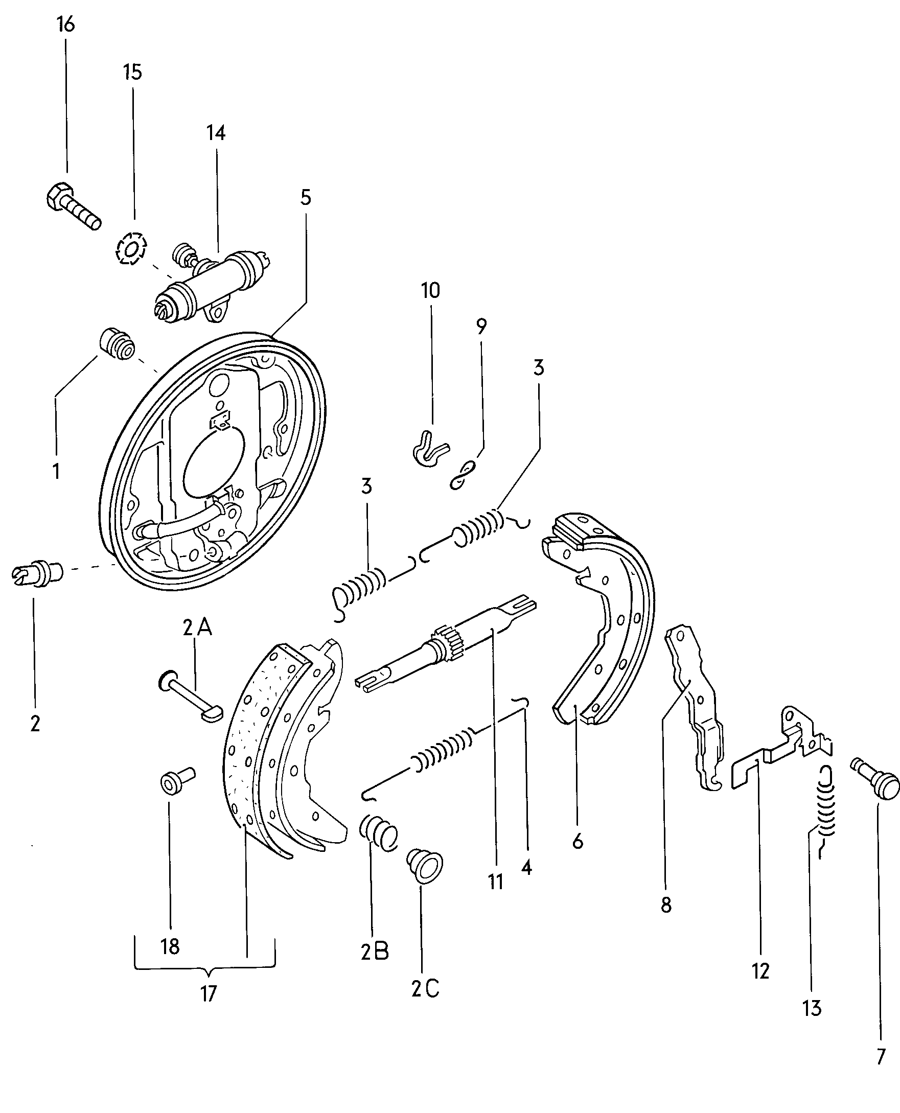 Garniture de freins<br>cylindre recepteur<br> F 214 2000 001>>  - Typ 2/syncro - t2