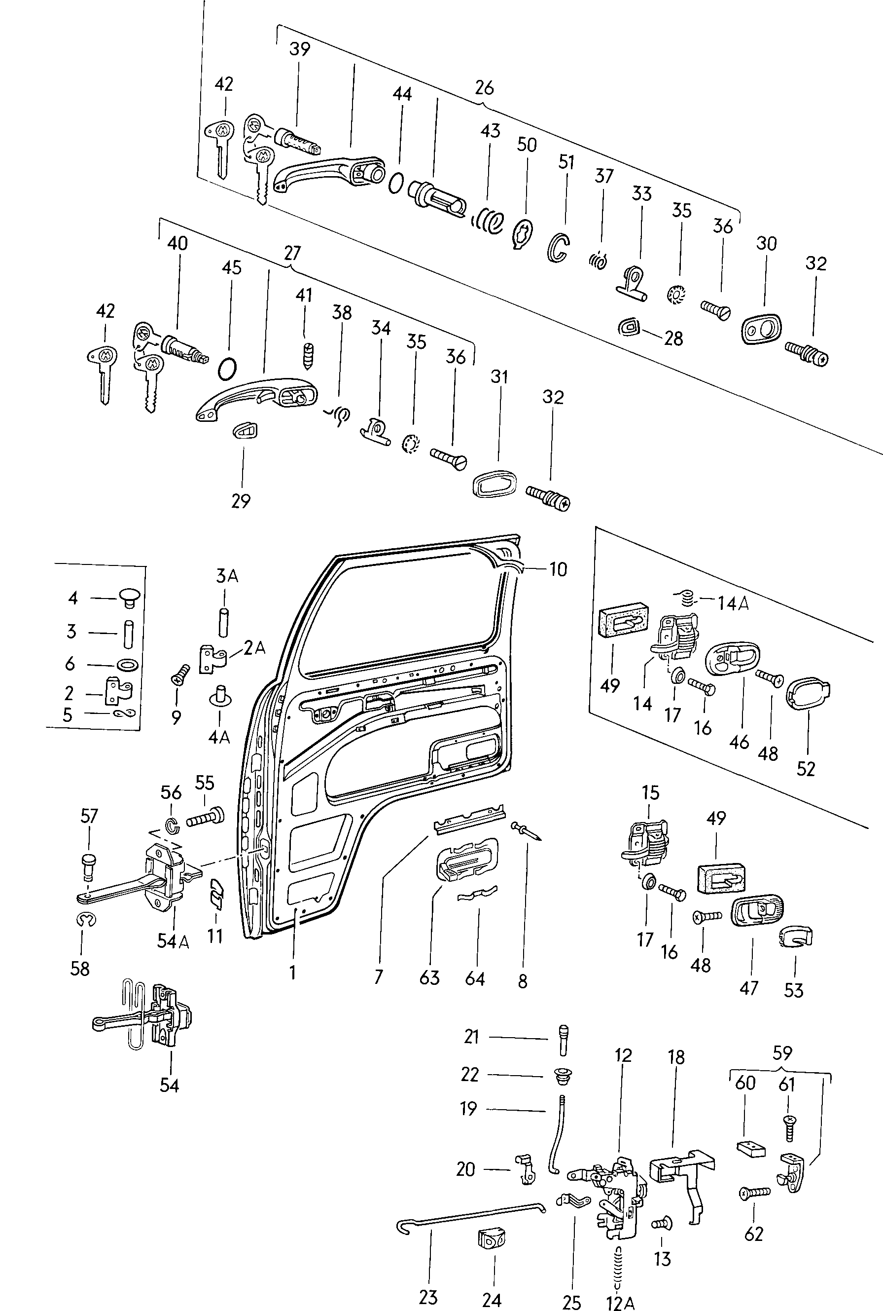 Zamek drzwiklamka wewnetrzna  - Typ 2/syncro - t2