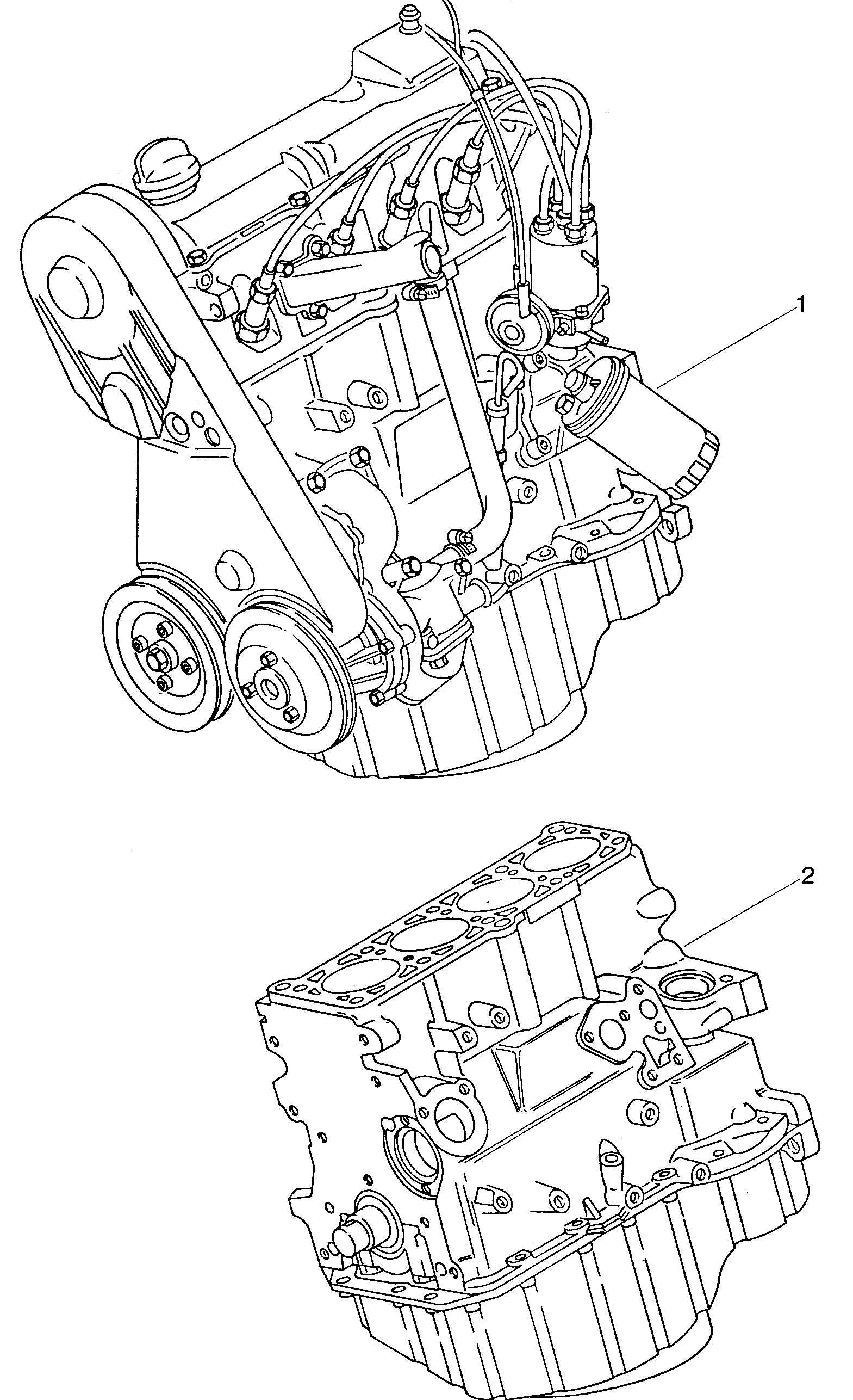 short engine with crankshaft,<br>pistons, oil pump and oil sump  - Mod.181 / Iltis - ilt