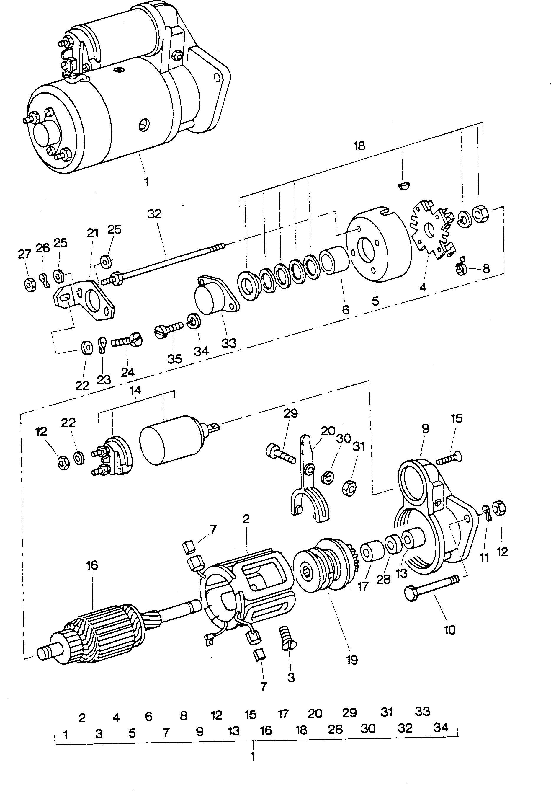Marş motoru ve Yekpare parça 12V - Mod.181 / Iltis - ilt
