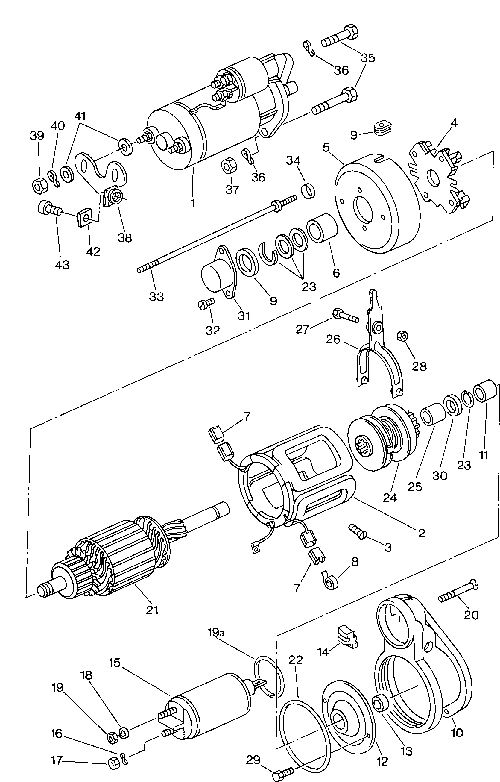 Marş motoru ve Yekpare parça 24V - Mod.181 / Iltis - ilt