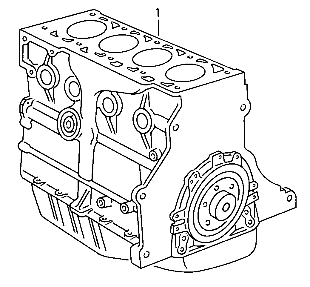 Teilmotor mit Kurbelwelle,<br>Kolben, Ölpumpe und Ölwanne  - Golf - gom