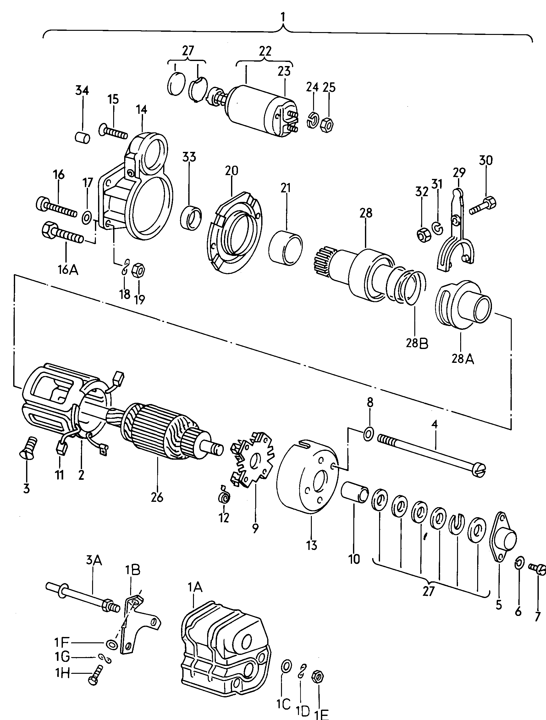 startmotor en onderdelen  - Caddy - ca
