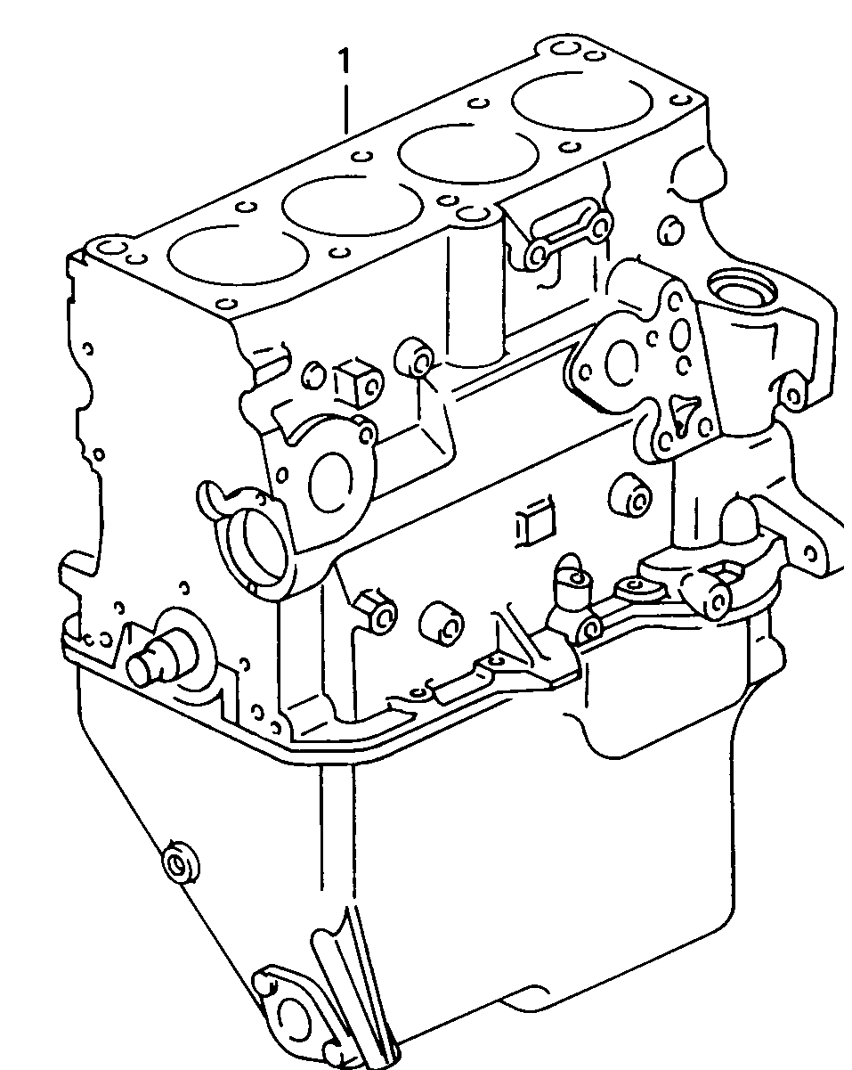 Teilmotor mit Kurbelwelle,<br>Kolben, Ölpumpe und Ölwanne  - Typ 2/syncro - t2