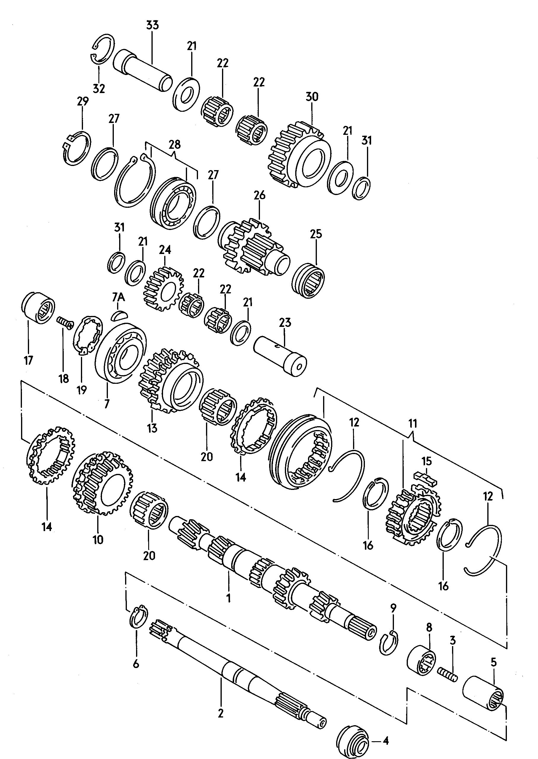Колeса и валыПервичный валдля механической КП  - Typ 2/syncro - t2