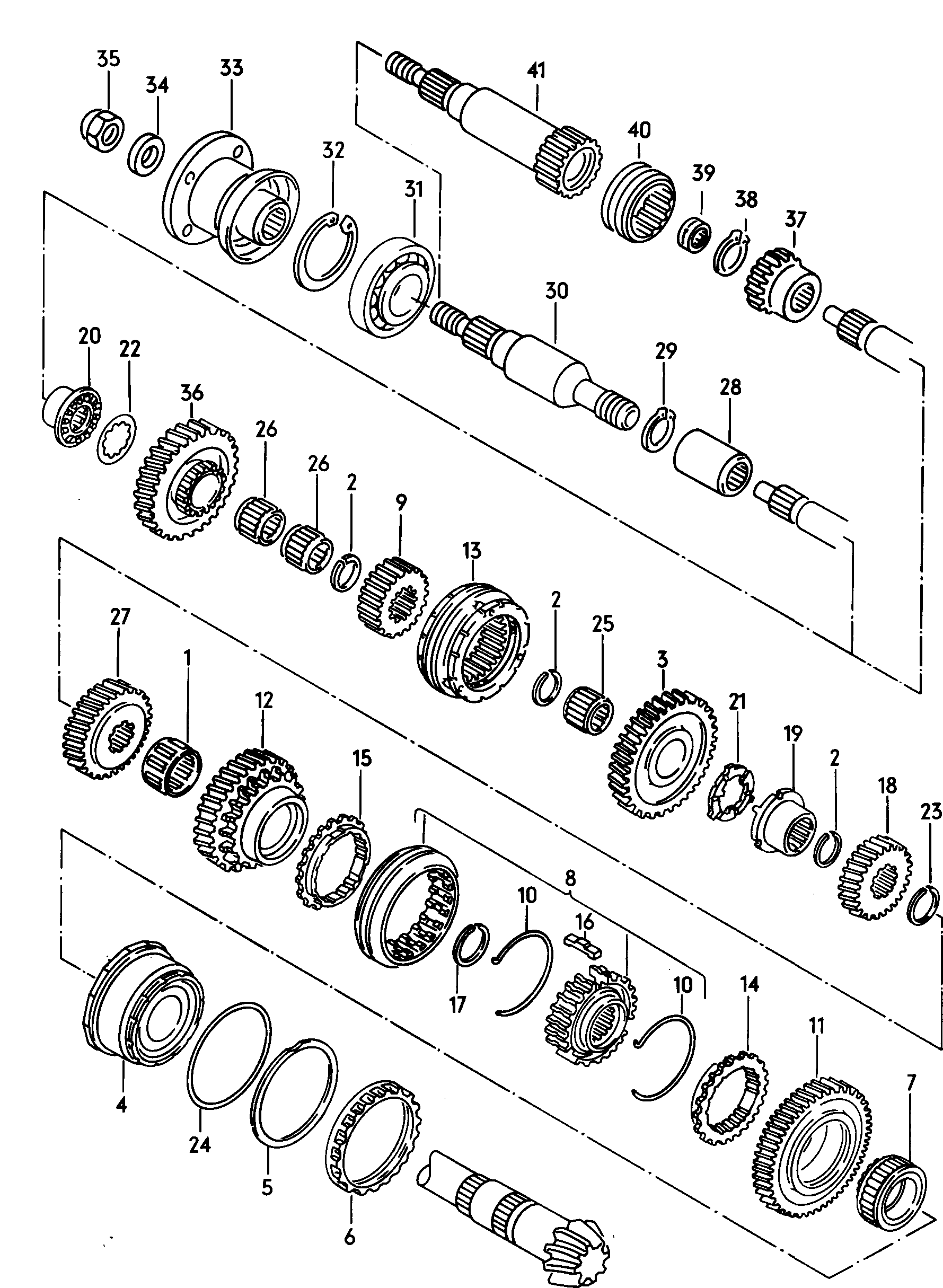 ingranaggi e alberiAlbero duscitaper cambio meccanico  - Typ 2/syncro - t2
