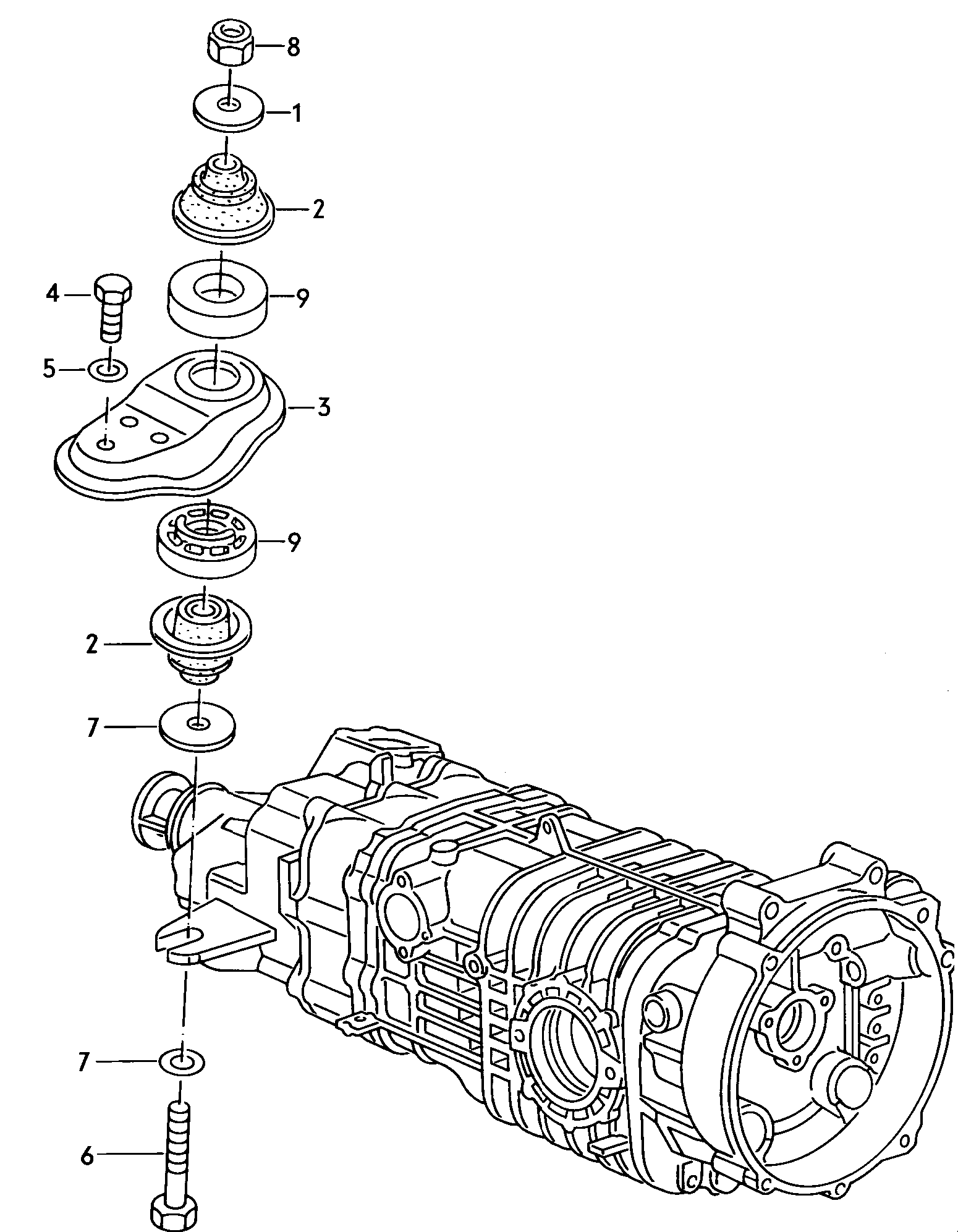 Befestigungsteile f. Getriebe  - Typ 2/syncro - t2
