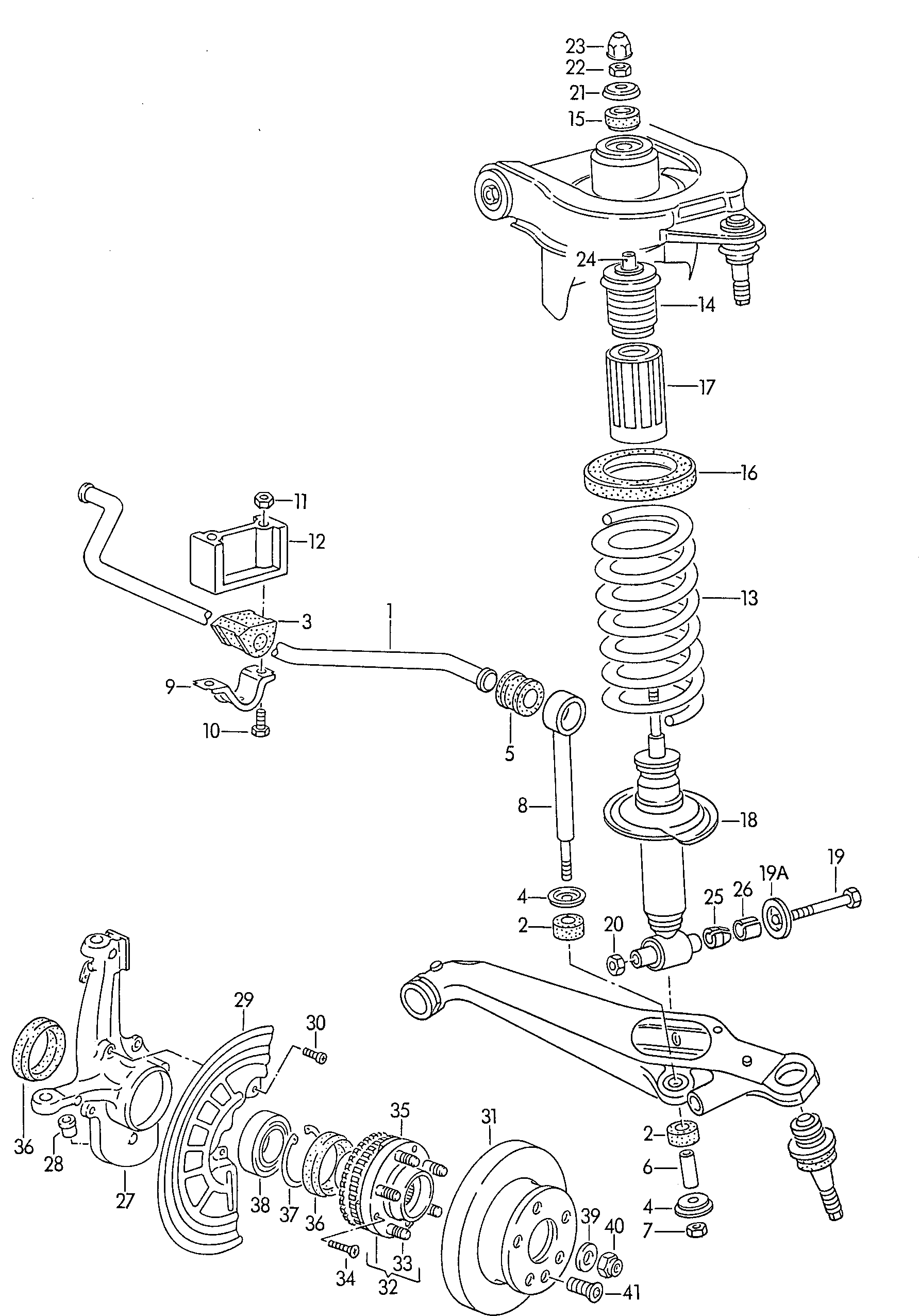 FederungStabilisatorRadlagergehäuseBremsscheibe vorn - Typ 2/syncro - t2
