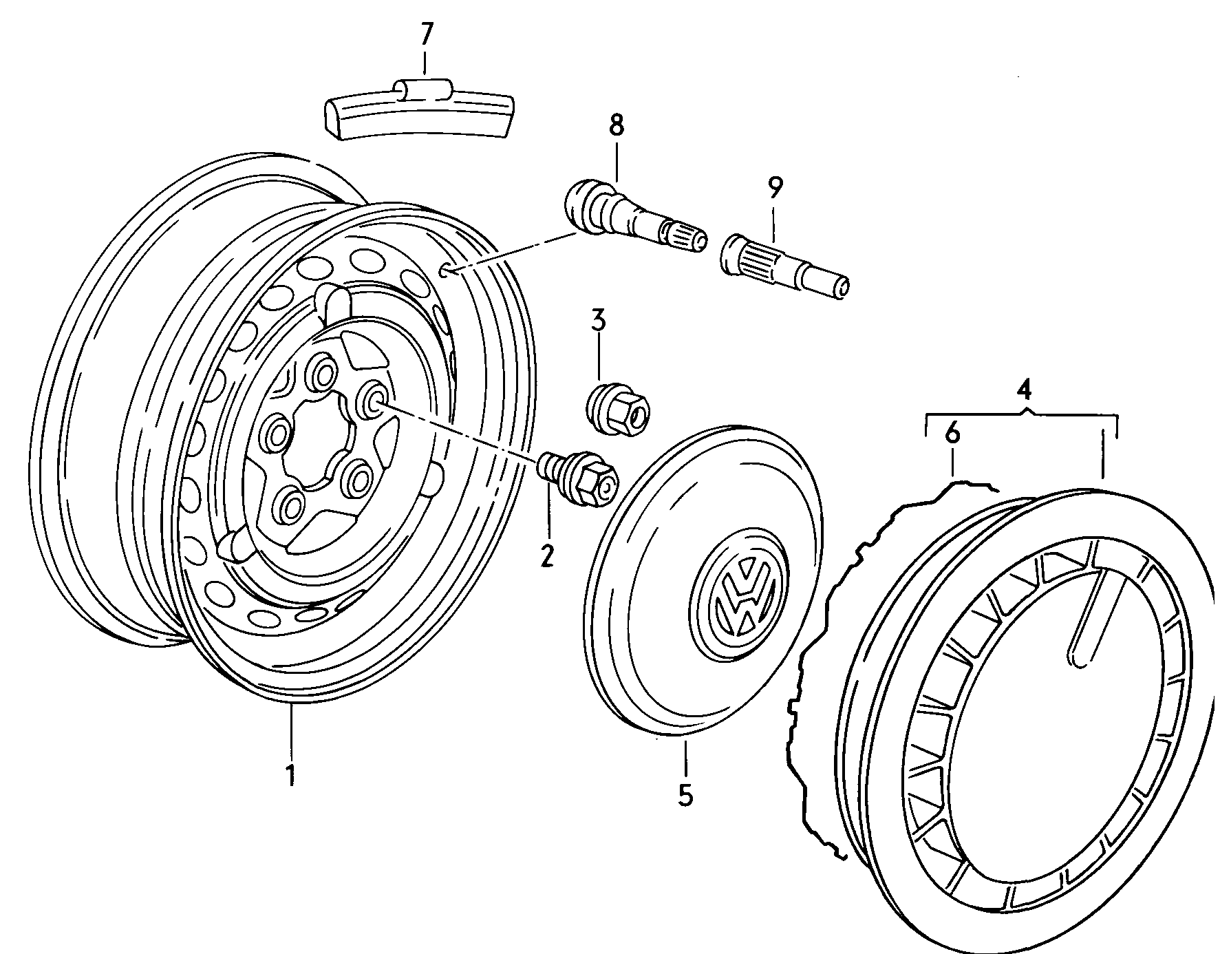 Jante acierEnjoliveur de roue  - Typ 2/syncro - t2