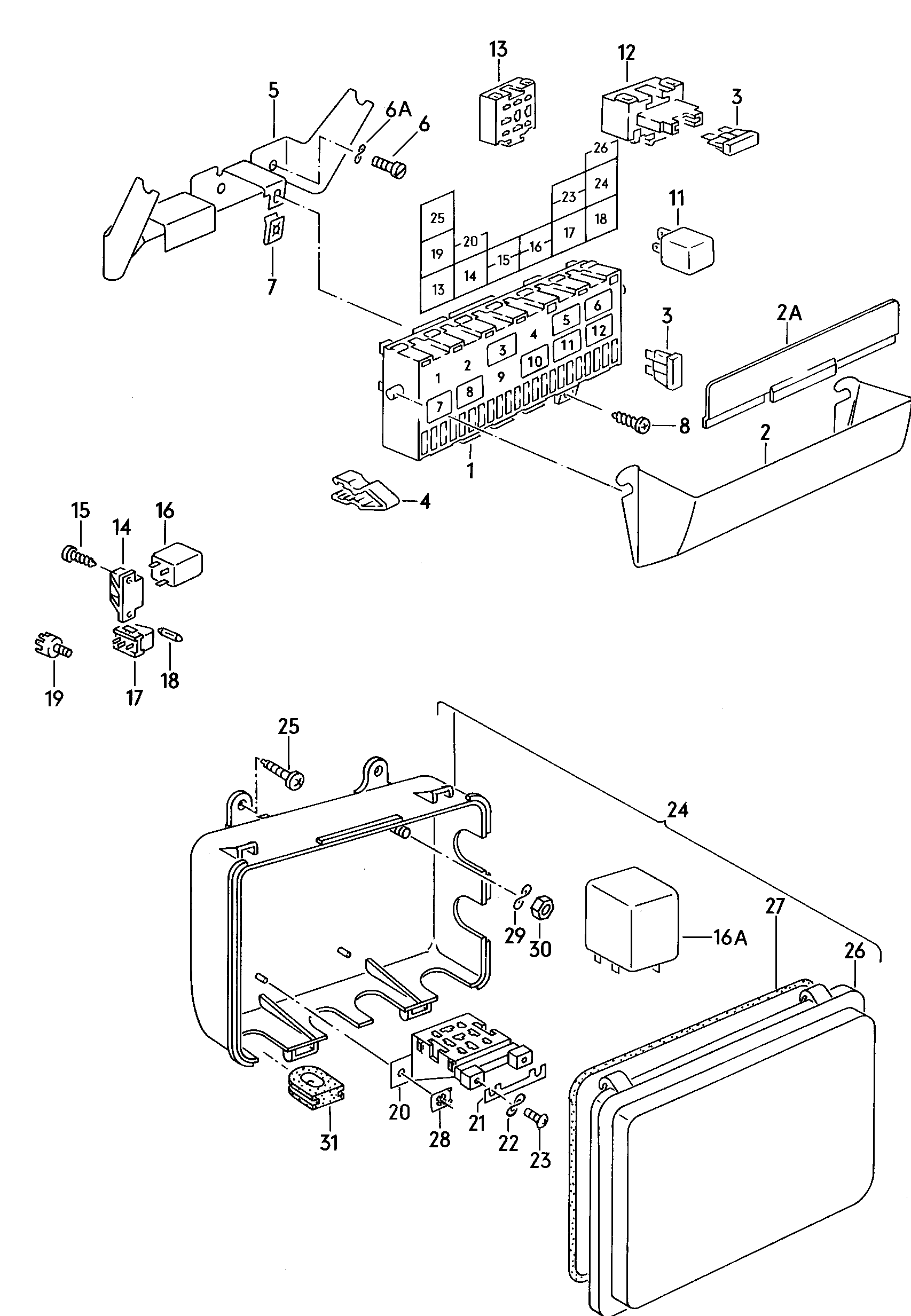 RelaisMoteur de soufflantecabineRelaispour ventil.radiateur a 3 etg.p. accouplement electromagnet.relais de retardementplafonnier  - Typ 2/syncro - t2