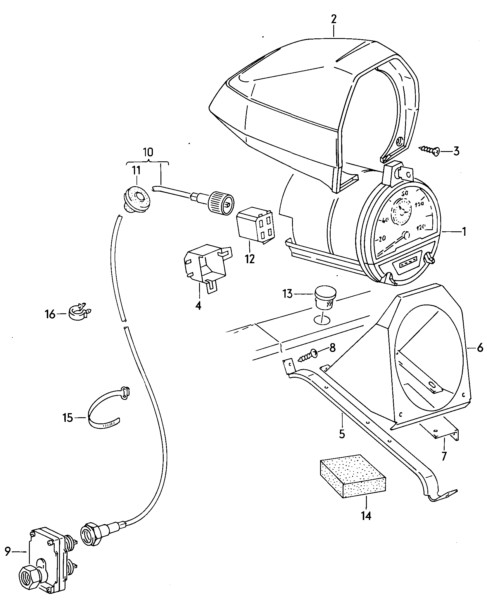 FahrtenschreiberAngleichgetriebeAntriebswelle-Geschw.-Messer(Angleichgetriebe ><br> Fahrtenschreiber)  - Typ 2/syncro - t2