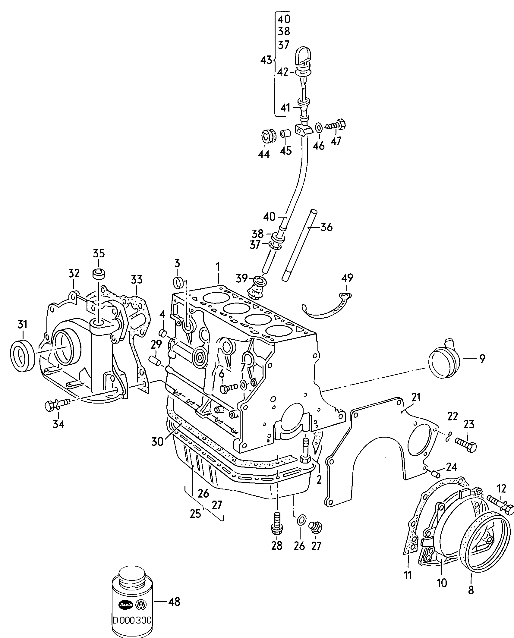 bloc-cylindres avec pistonscarter dhuile 1,05/1,3l - Golf - go