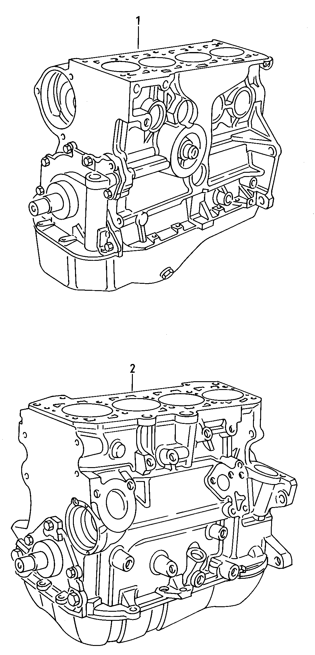short engine with crankshaft,<br>pistons, oil pump and oil sump  - Scirocco - sci