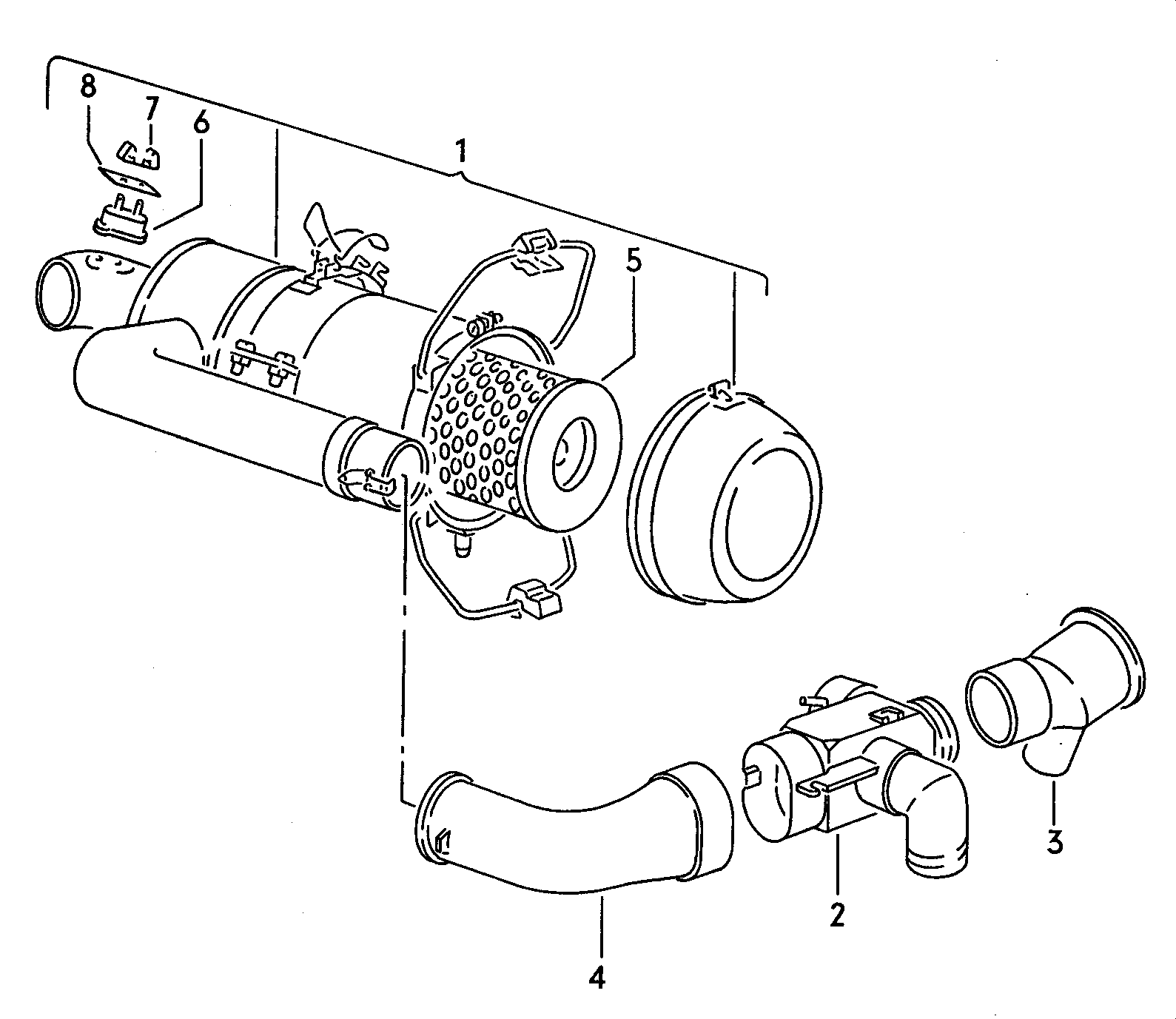 cyclone air cleaner<br>with connecting parts 1.9ltr. - Typ 2/syncro - t2