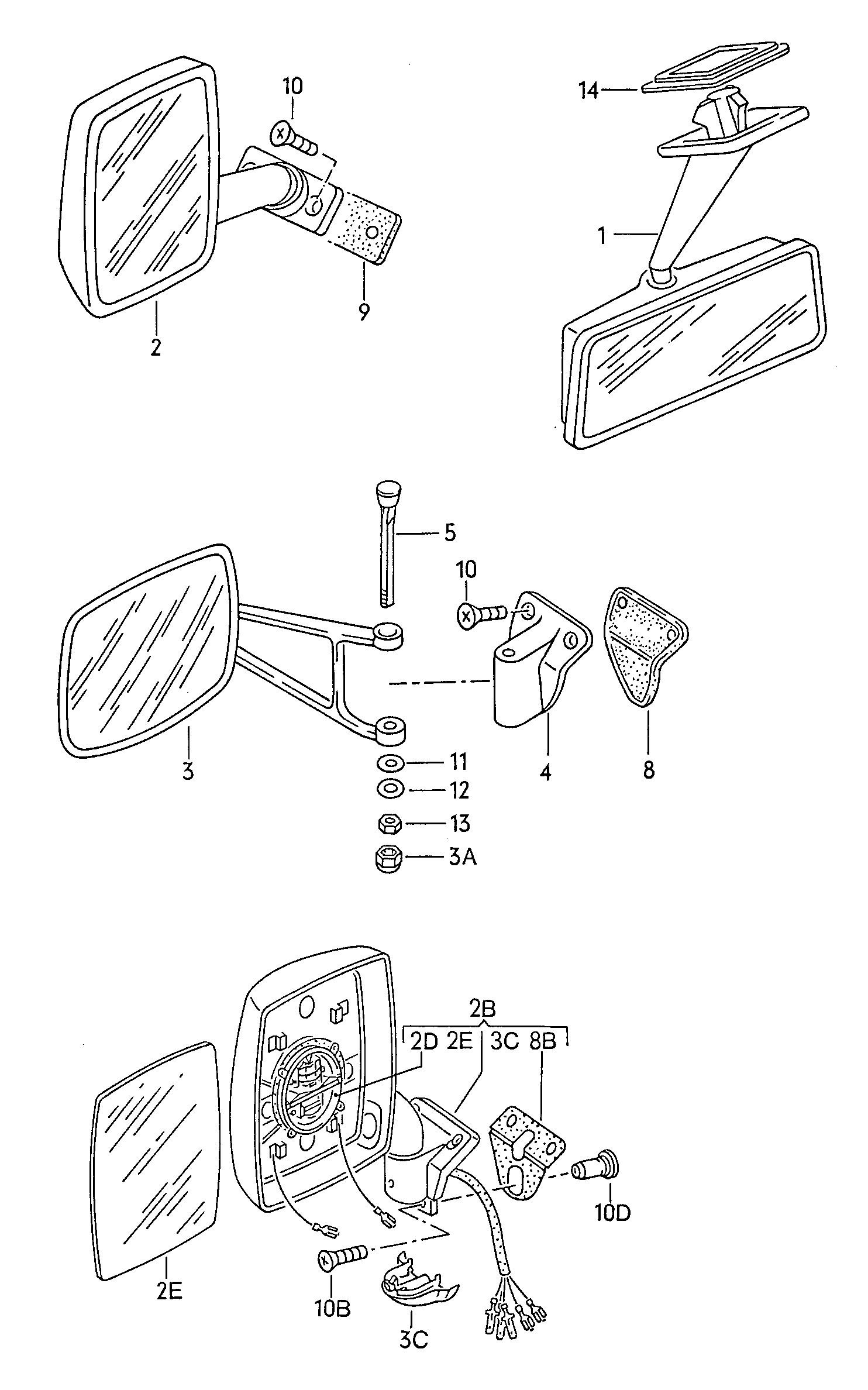 retrovisor exterior  - Typ 2/syncro - t2