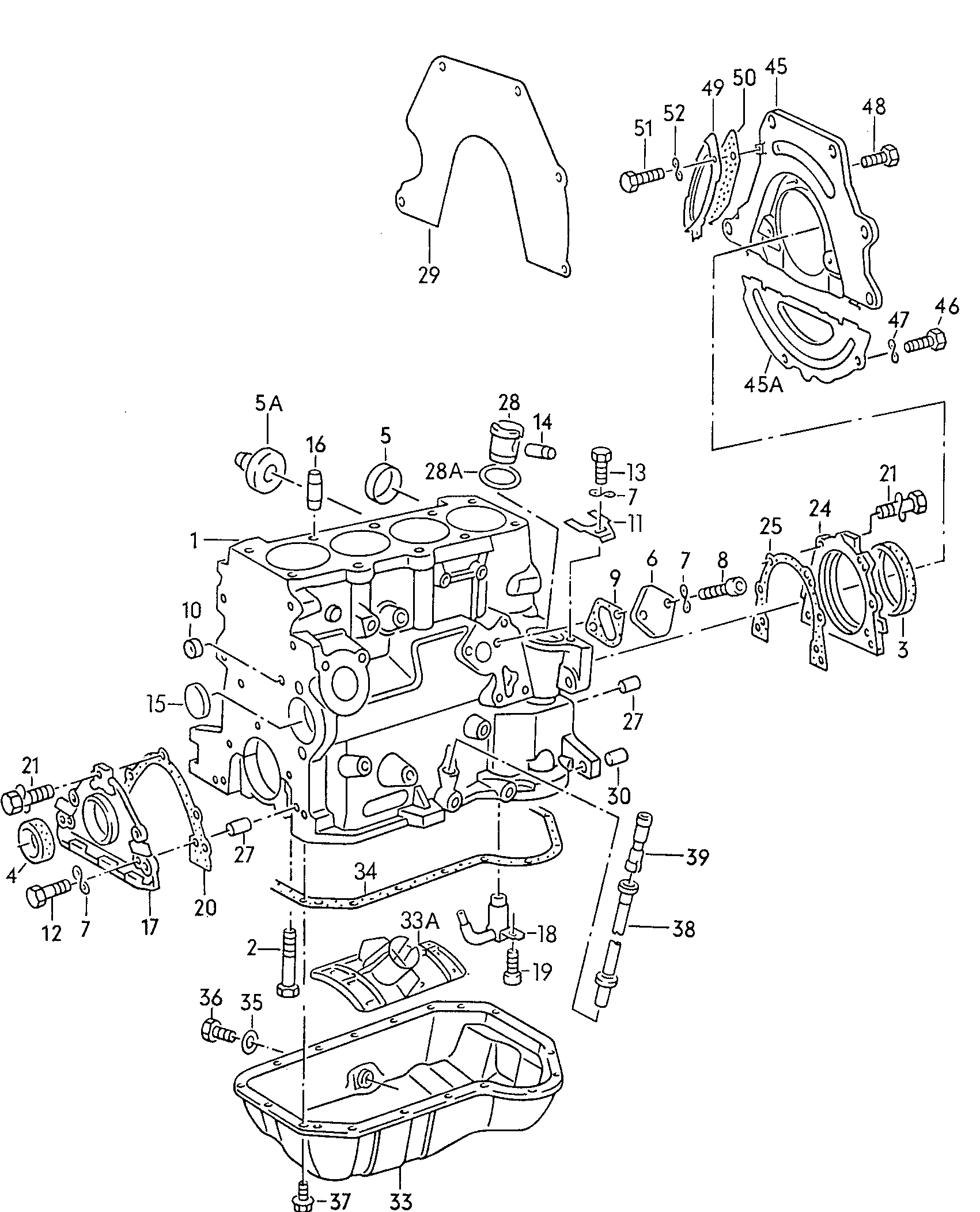 bloc-cylindres avec pistonscarter dhuile 1,5-1,8l - Caddy - ca