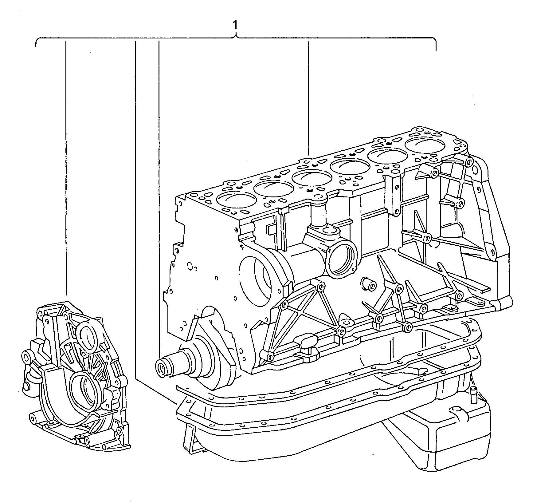short engine with crankshaft,<br>pistons, oil pump and oil sump  - LT, LT 4x4 - lt