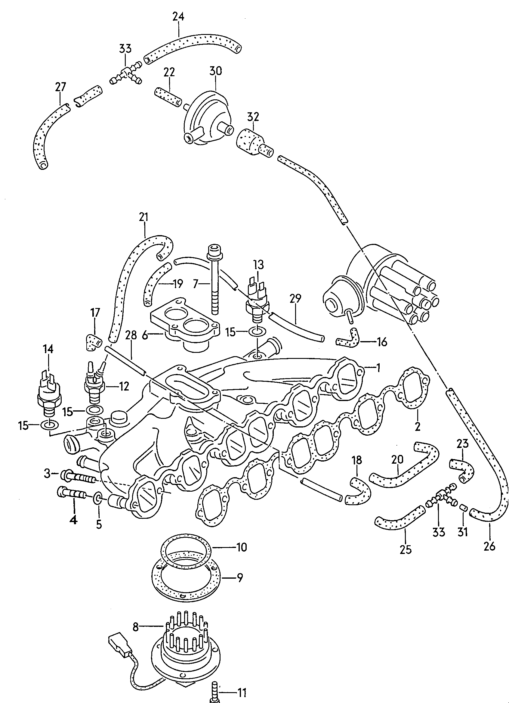 Патрубок впускного трактаТермопневматический клапанПодогреватель  - LT, LT 4x4 - lt