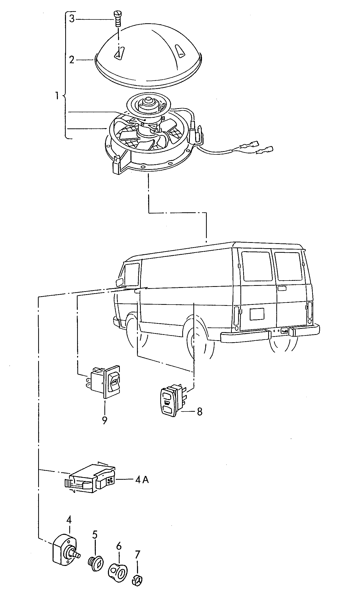Tavan hava alıcısı                    bk. tablo:  87 - LT, LT 4x4 - lt