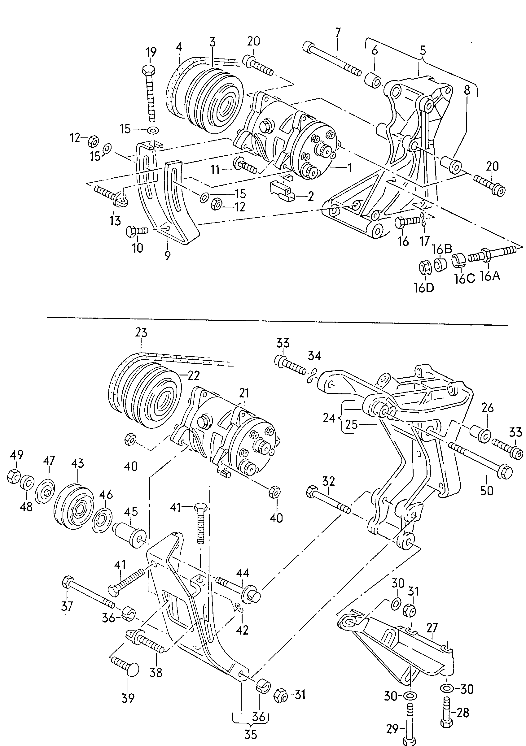 A/C compressorconnecting and mounting parts<br>for compressor  - Jetta - je