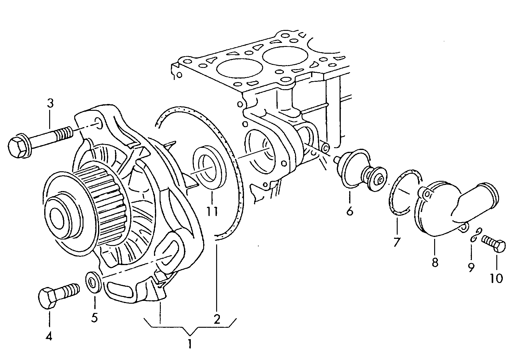 Coolant pump 2.5Ltr. - Diesel-Industrie-Motore - imd