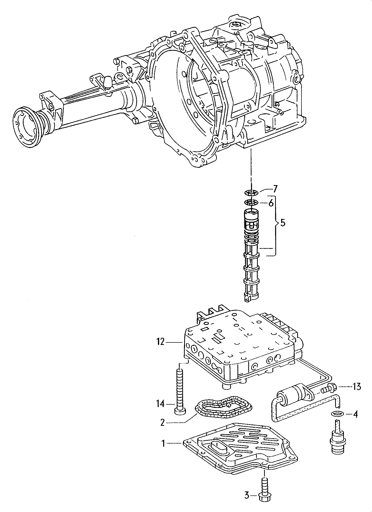 Блок клапановСетчатый масляный фильтрдля 4-ступенчатой АКП  - Transporter - tr