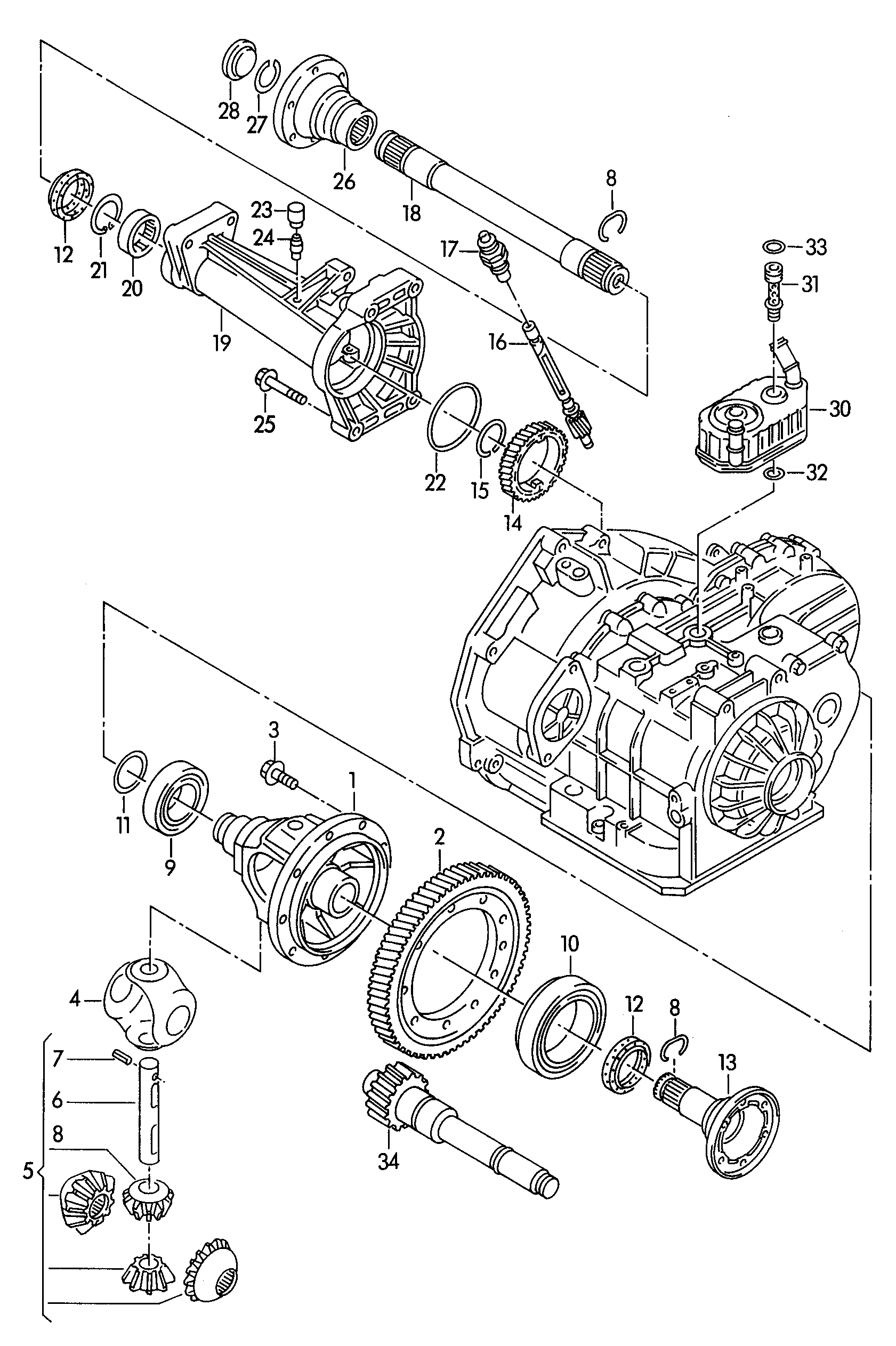 AusgleichsgetriebeAchsantriebÖlkühlerfür 4-Gang-Automatikgetriebe  - Transporter - tr