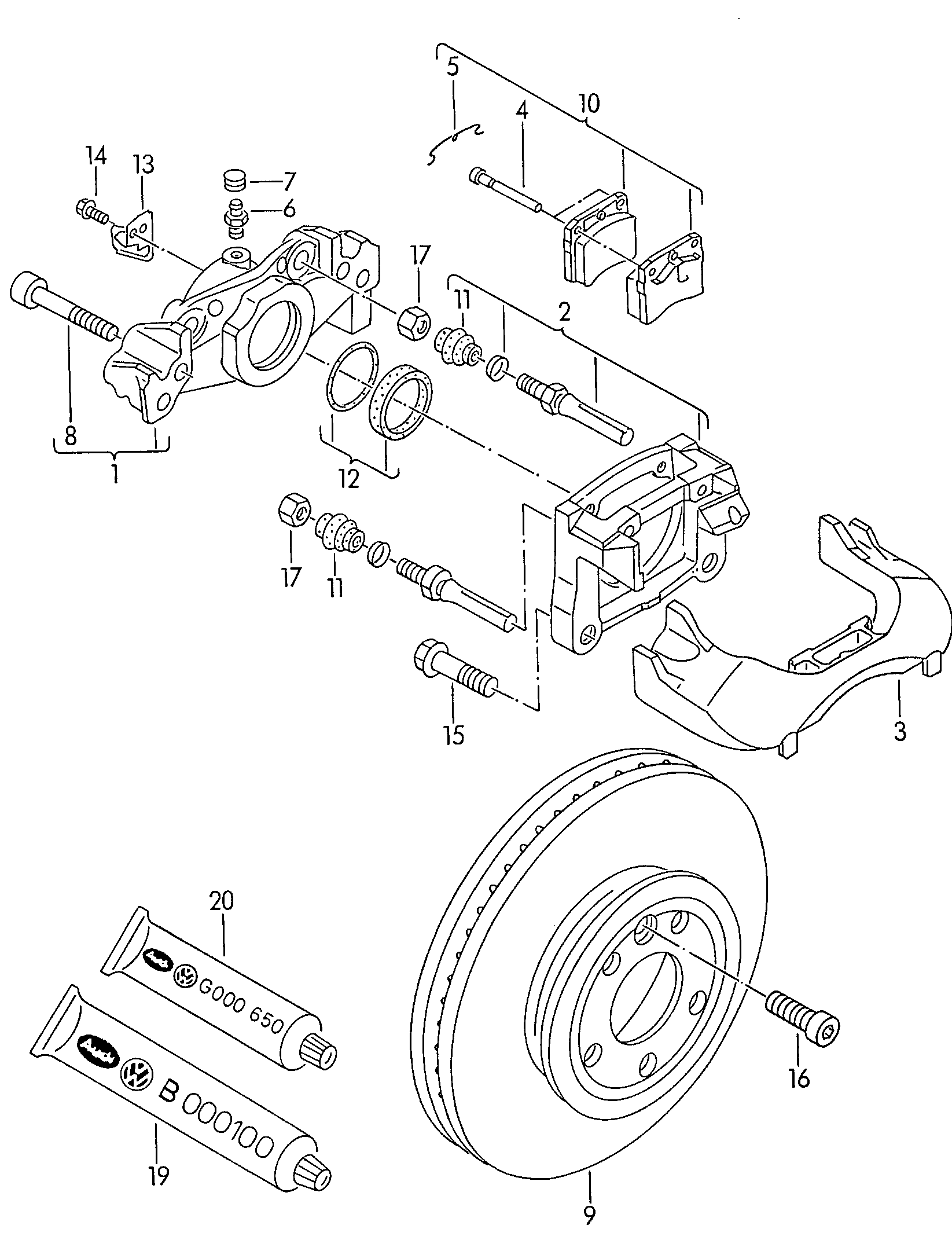 freno de cuerpo tipo marcodisco de freno (ventilado) delantero - Transporter - tr