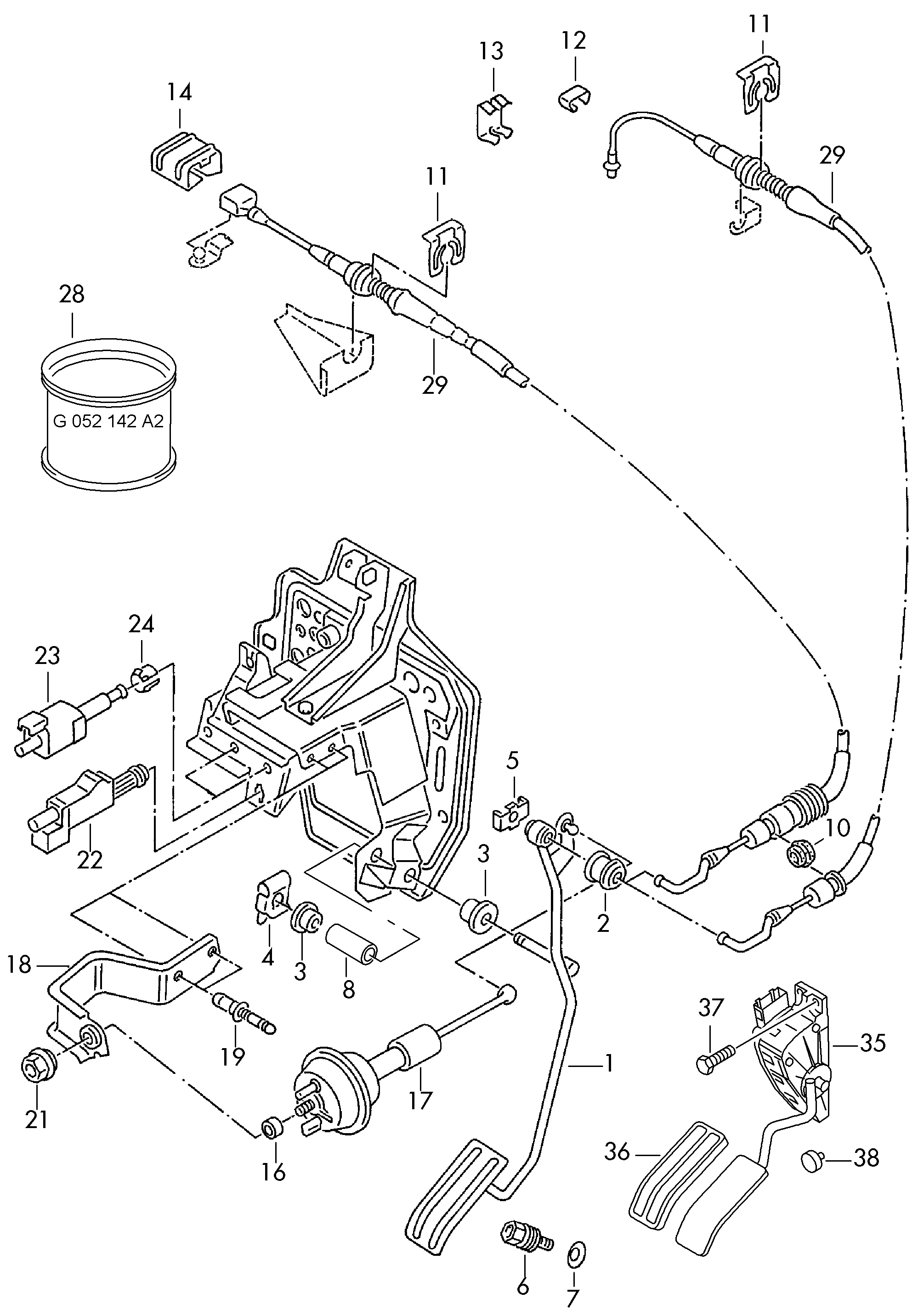Gaszugfür Automatikgetriebe  - Transporter - tr