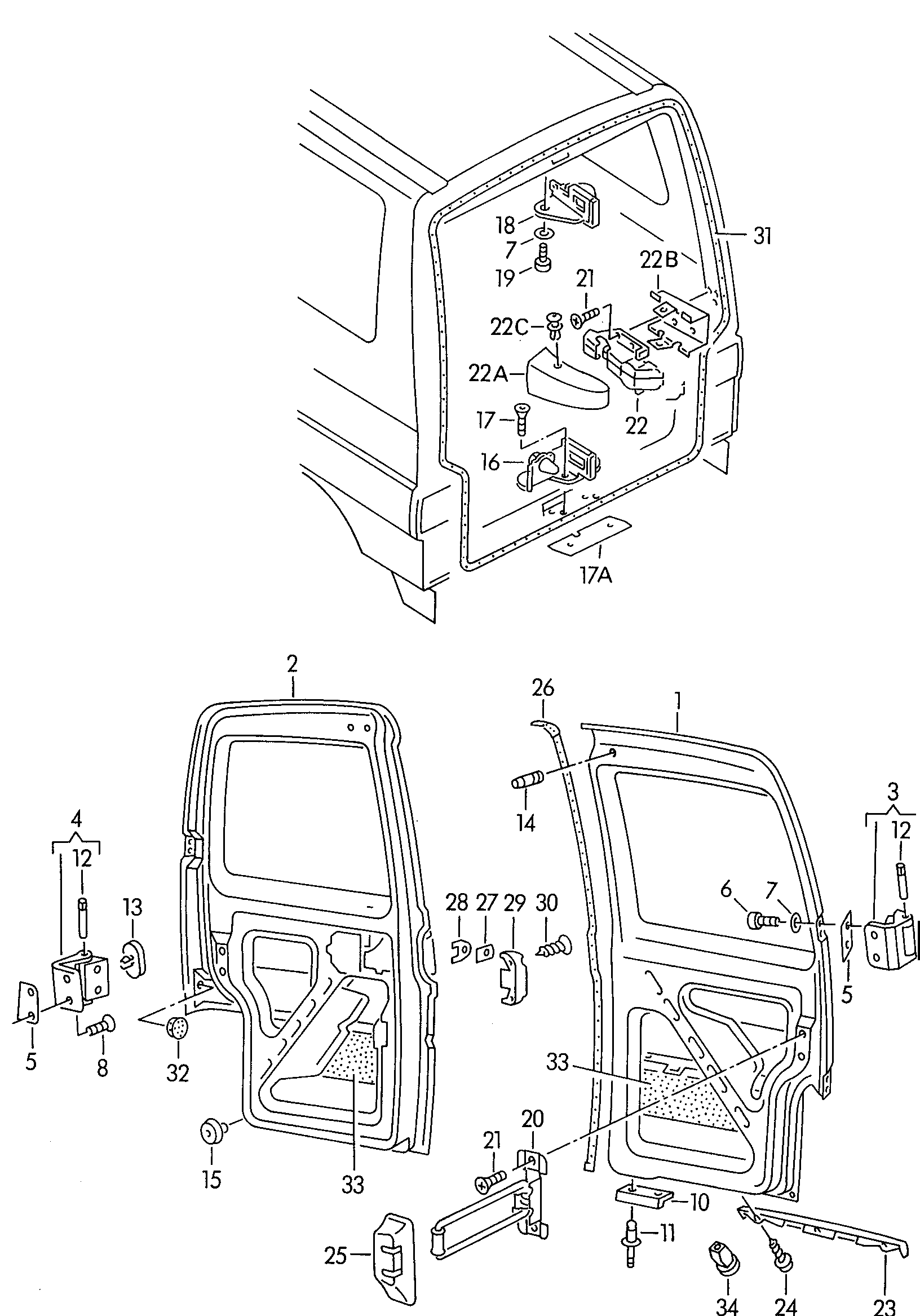 puertas doble hoja trasero - Transporter - tr