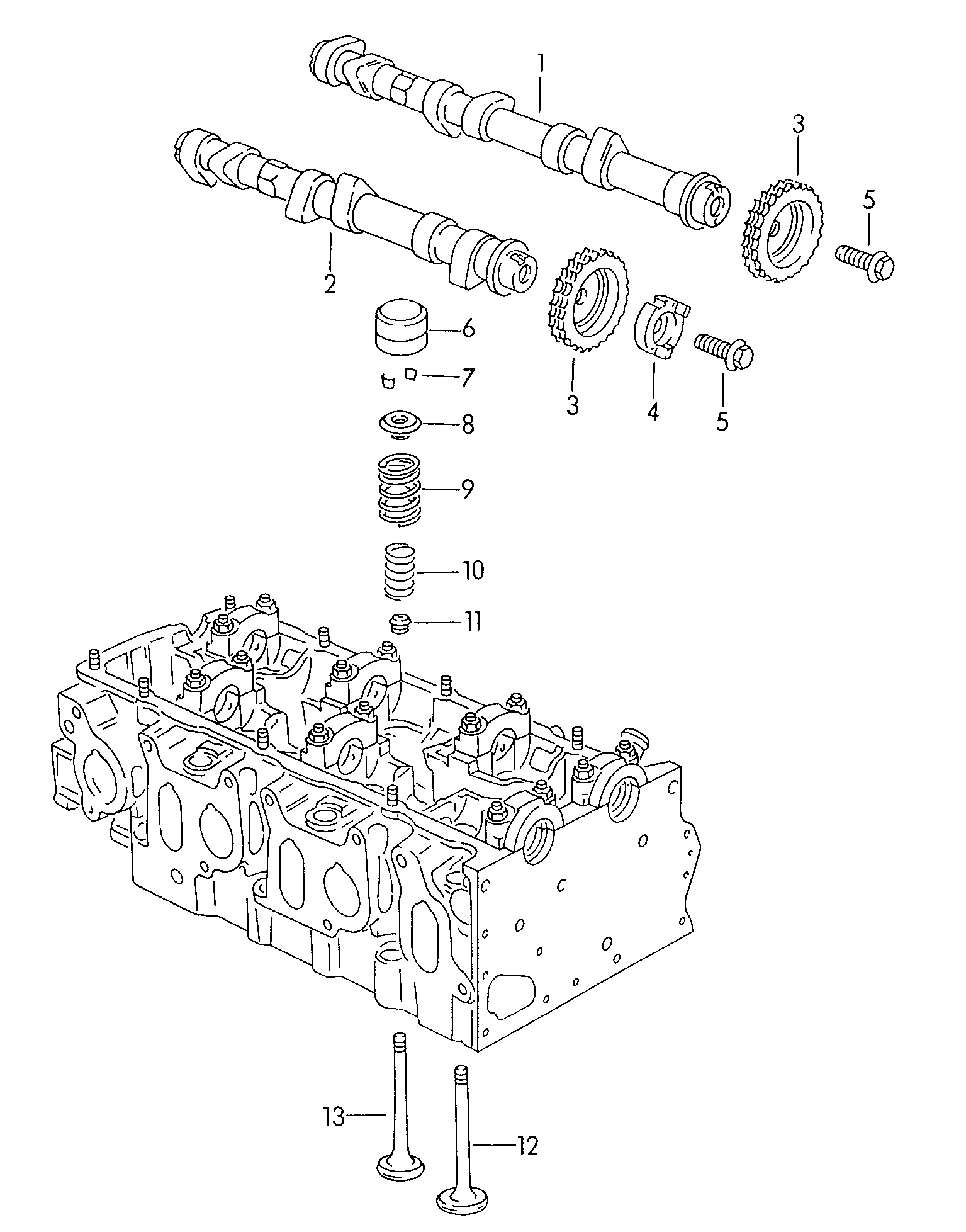 arbol levas, valvulas 2,8l - Transporter - tr