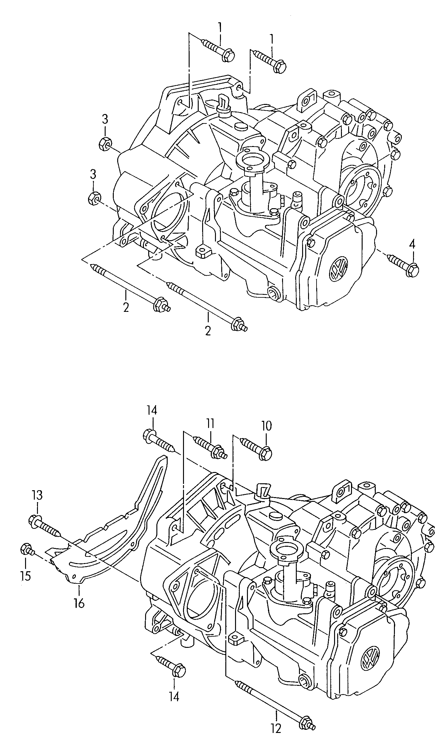 Детали крепления для двигателя<br>и КП5-ступ. механическая КП 4-цилиндровый - Polo Classic/Variant - poc