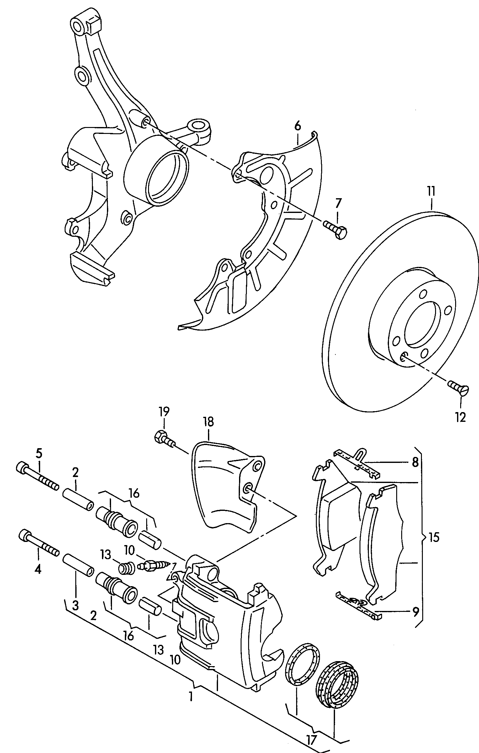 Brake disc (vented)Brake caliper housing front - Citi Golf - goci