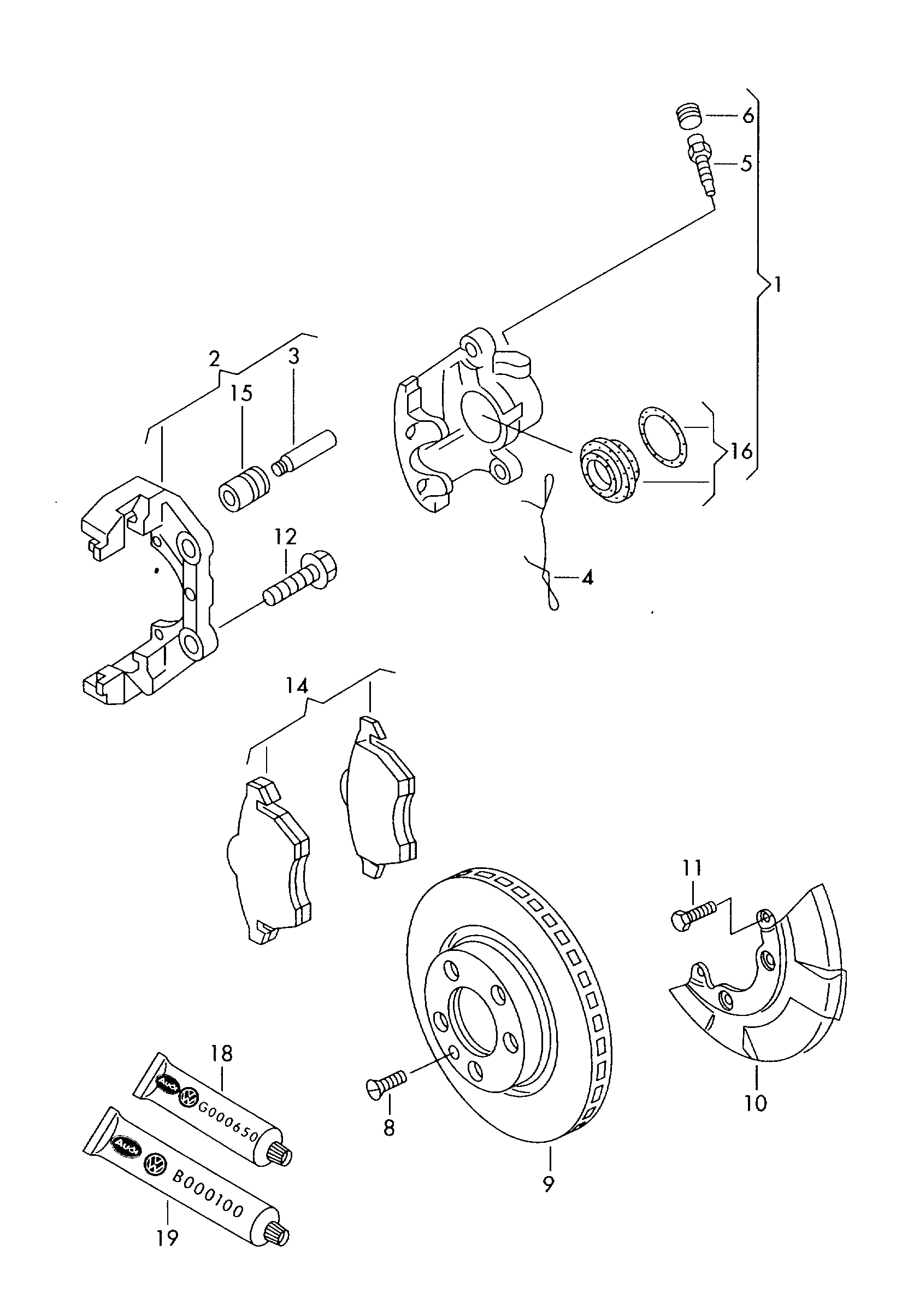 Disc brake front - Golf/Variant - go