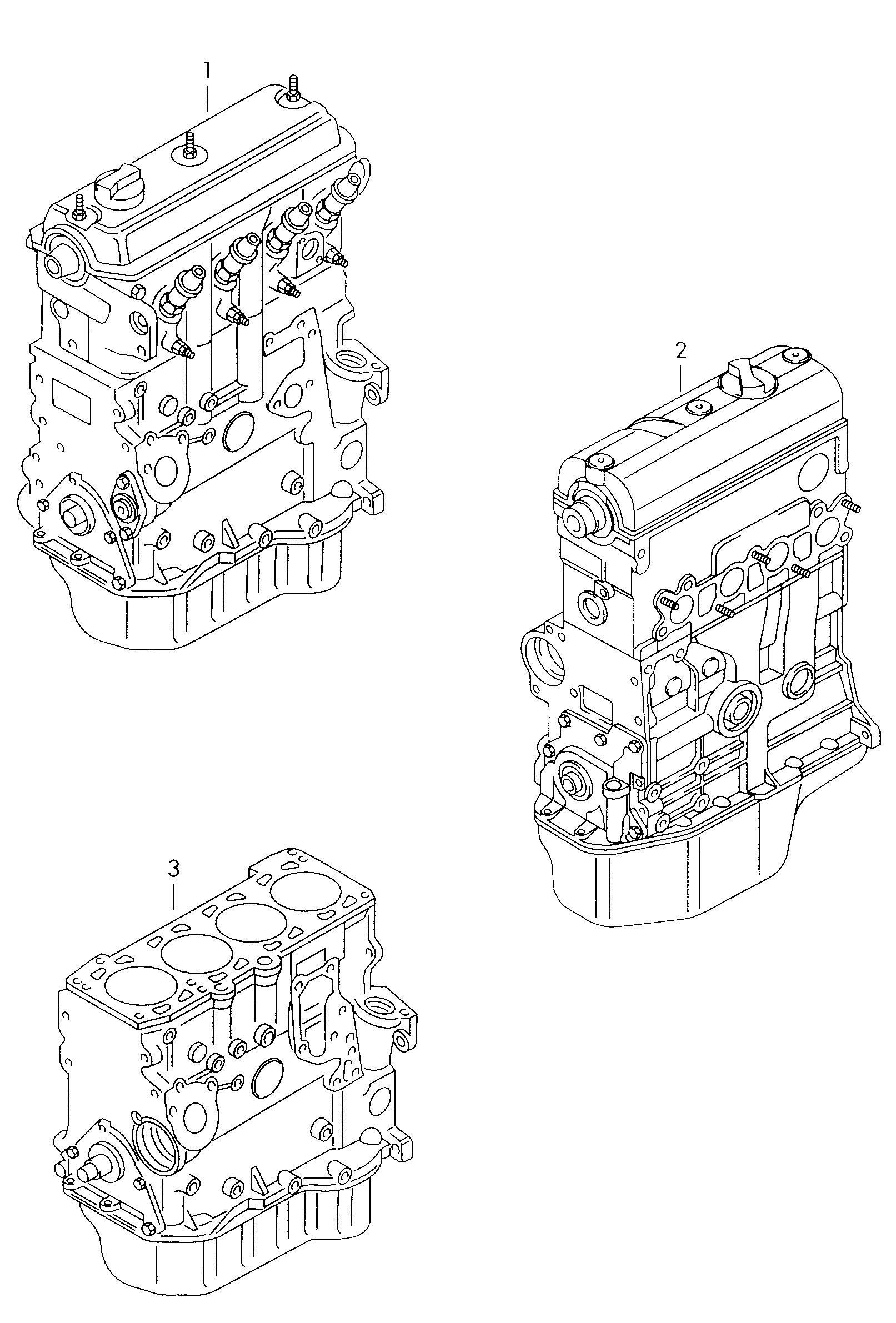 Teilmotor mit Kurbelwelle,<br>Kolben, Ölpumpe und Ölwanne  - Lupo / Lupo 3L TDI - lu