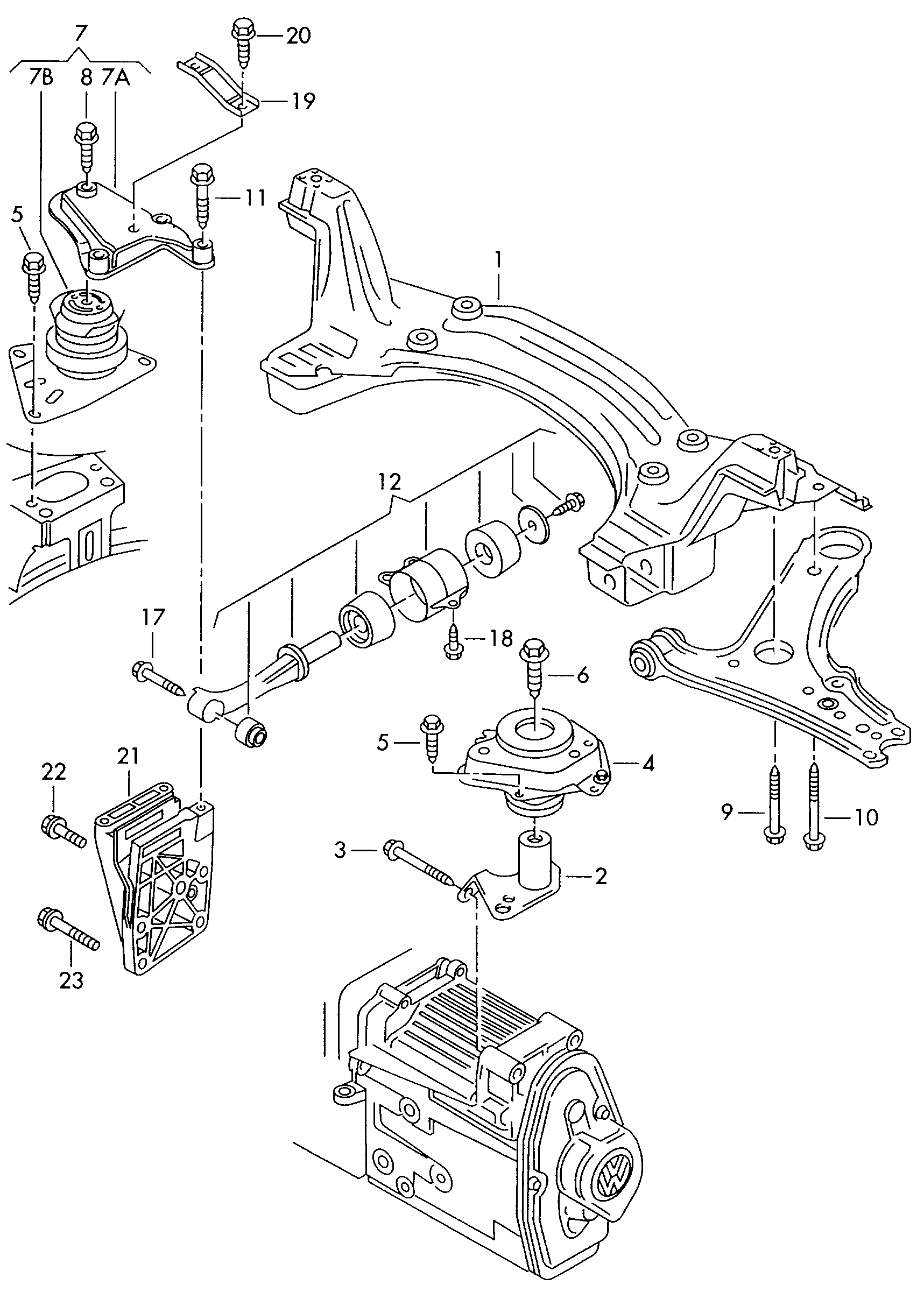 mounting parts for engine and<br>transmission  - Lupo / Lupo 3L TDI - lu