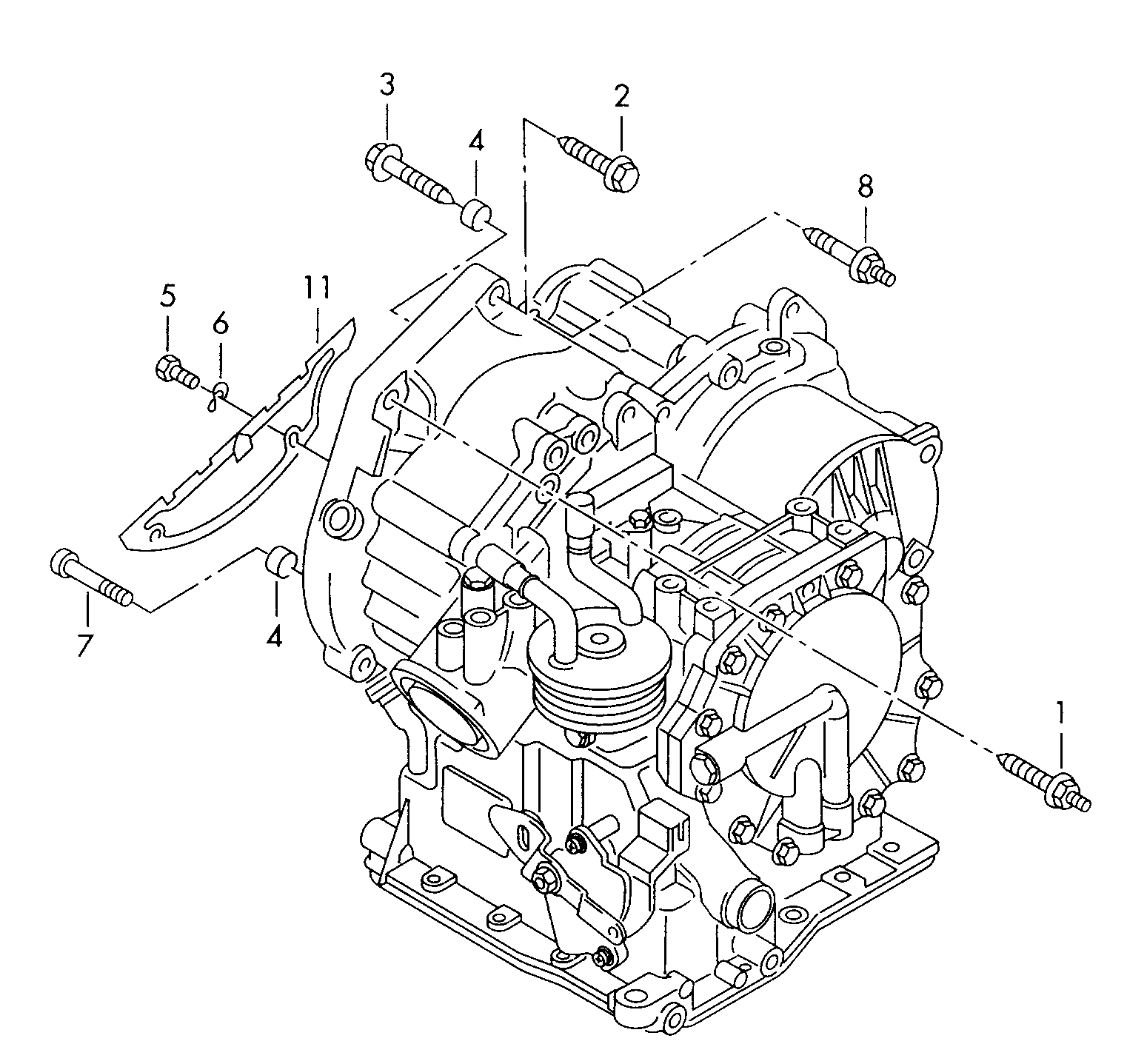 Детали крепления для двигателя<br>и КПдля 4-ступенчатой АКП  - Lupo / Lupo 3L TDI - lu