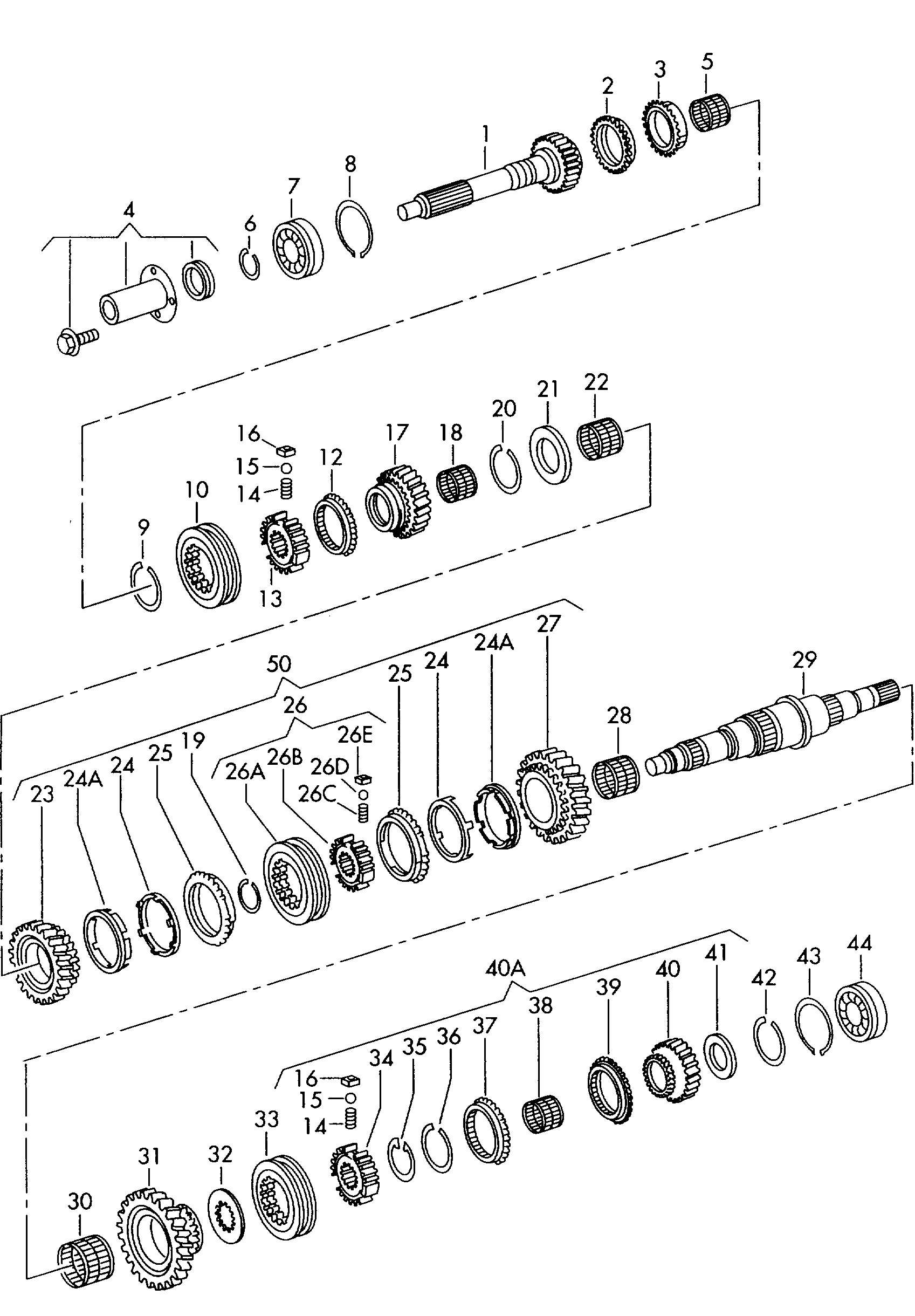 ingranaggi e alberiAlbero di comandoper cambio mecc. 5 marce  - LT, LT 4x4 - lt