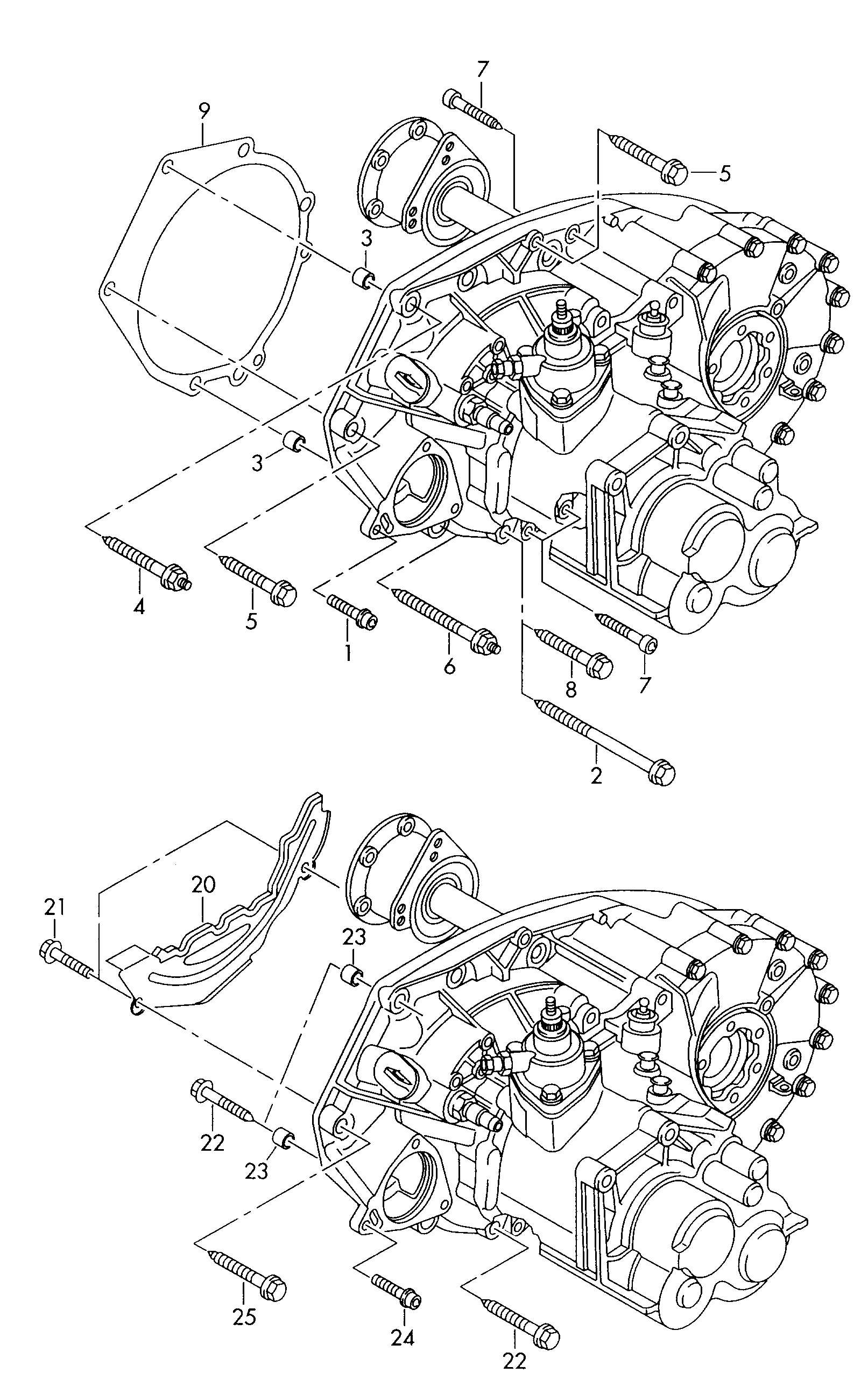 Детали крепления для двигателя<br>и КПдля 5-ступ. механической КП 6-цилиндровый - Transporter - tr