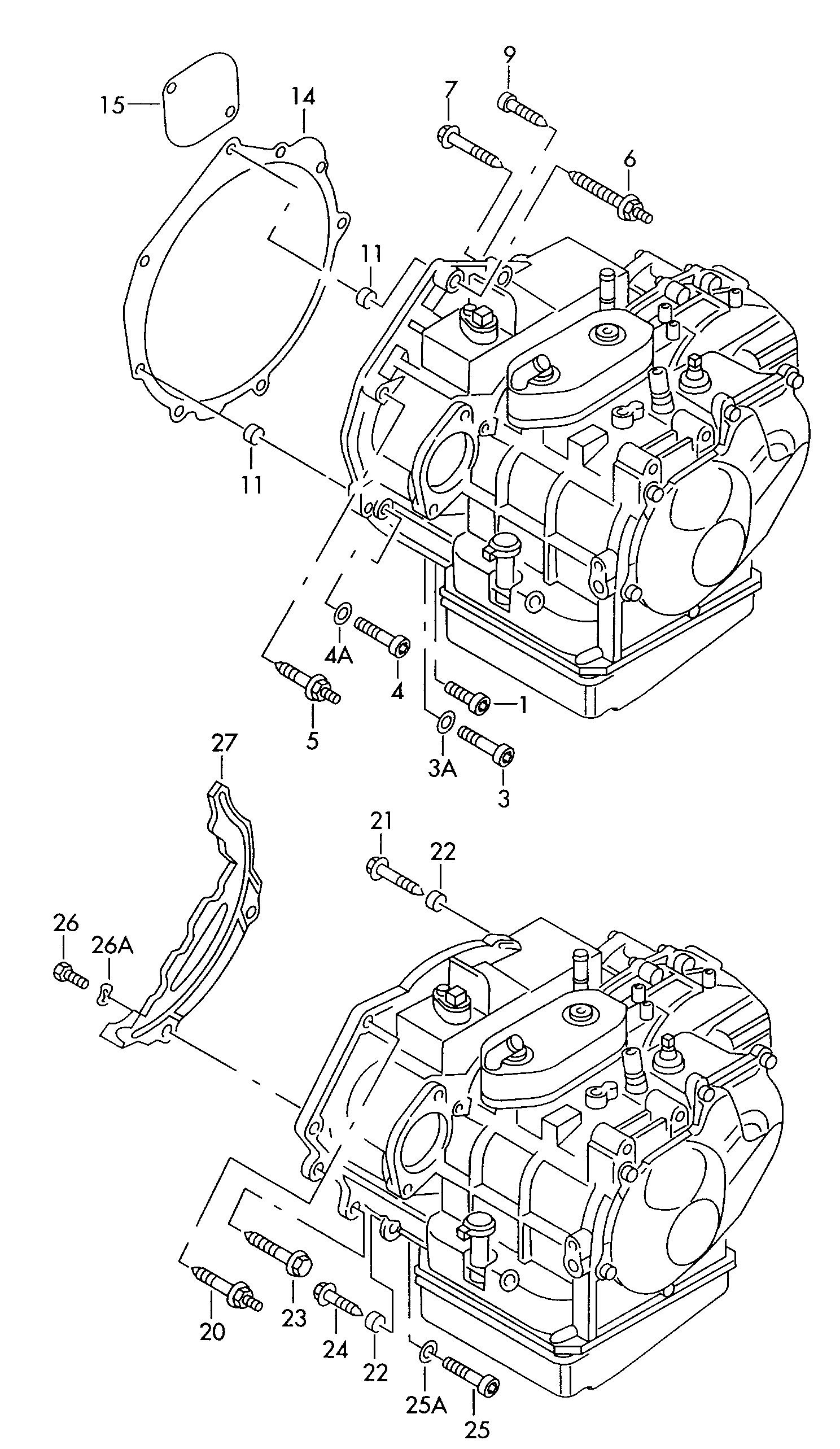 Детали крепления для двигателя<br>и КПдля 4-ступенчатой АКП  - Transporter - tr
