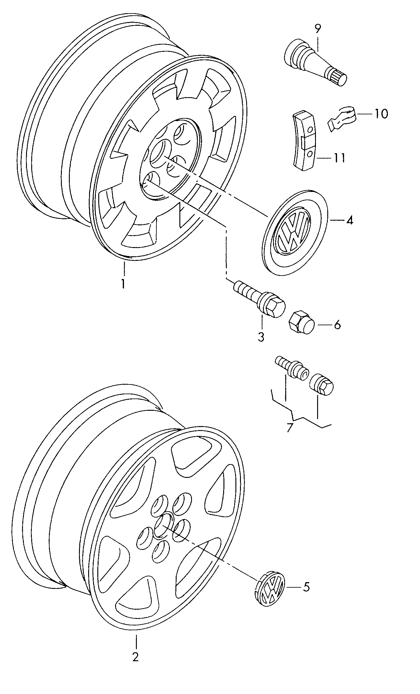 Jante aluminiumEnjoliveur de roue  - Transporter syncro - trsy